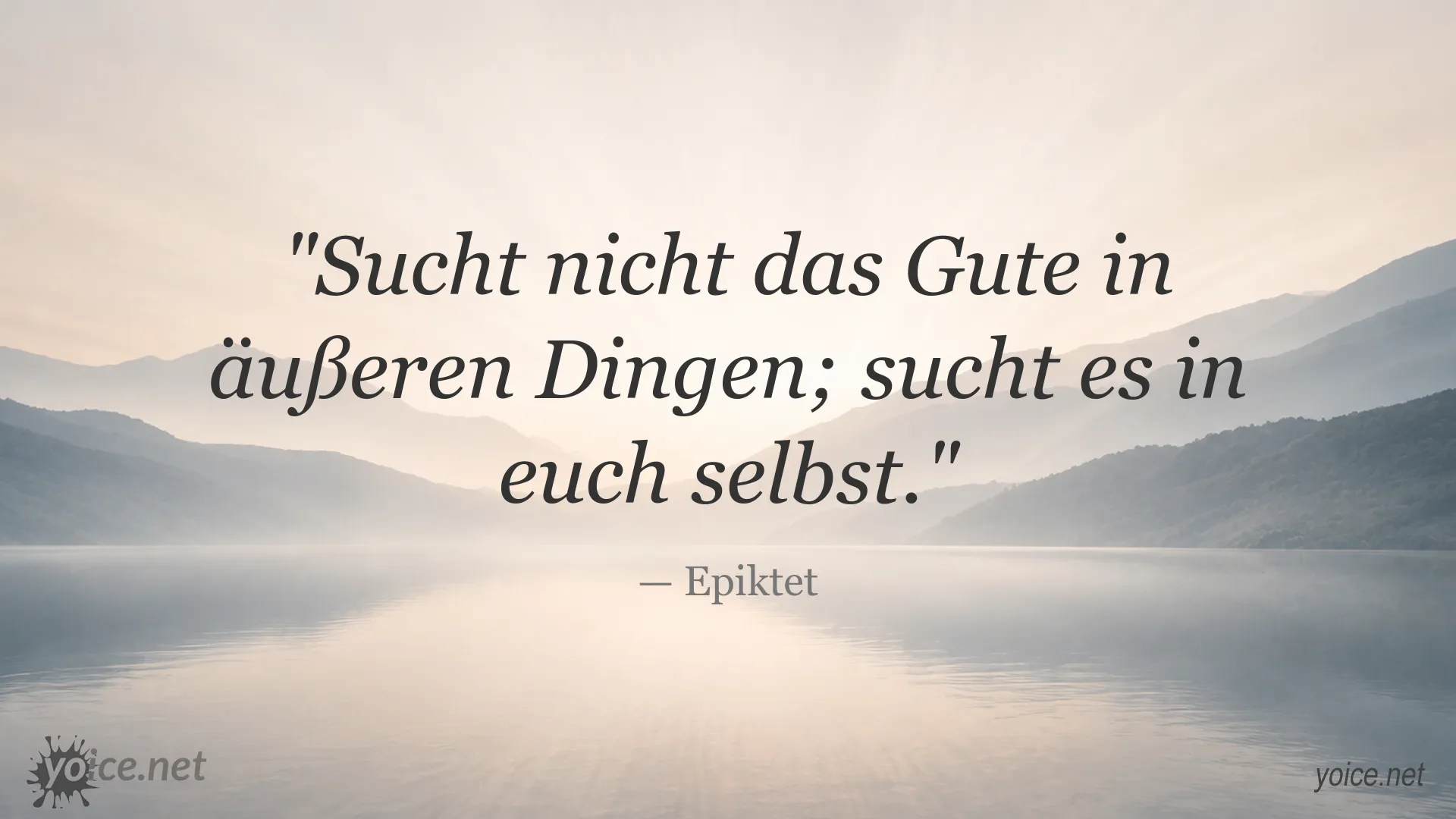 Inspirierendes Zitat von Epiktet über die Suche nach dem Guten in sich selbst