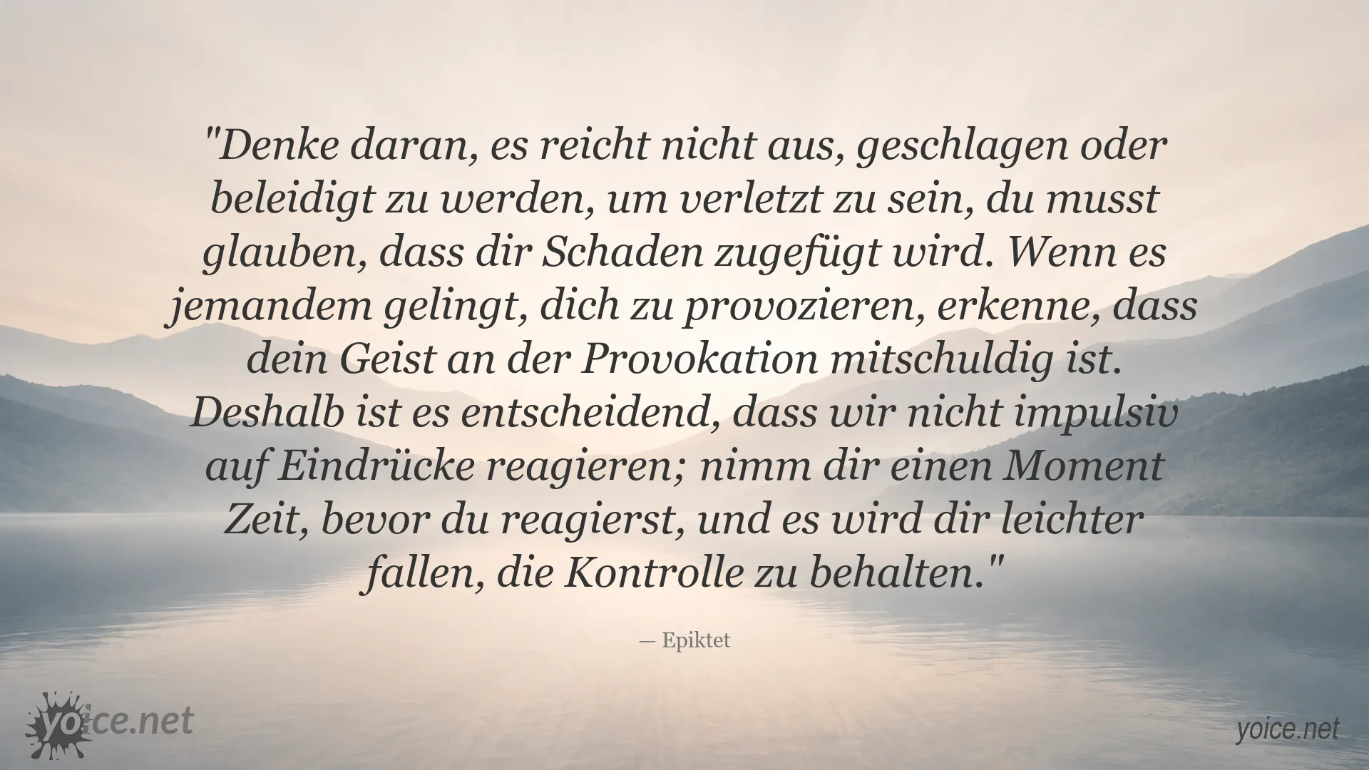 Epiktet Zitat über Kontrolle und innere Haltung in deutscher Sprache