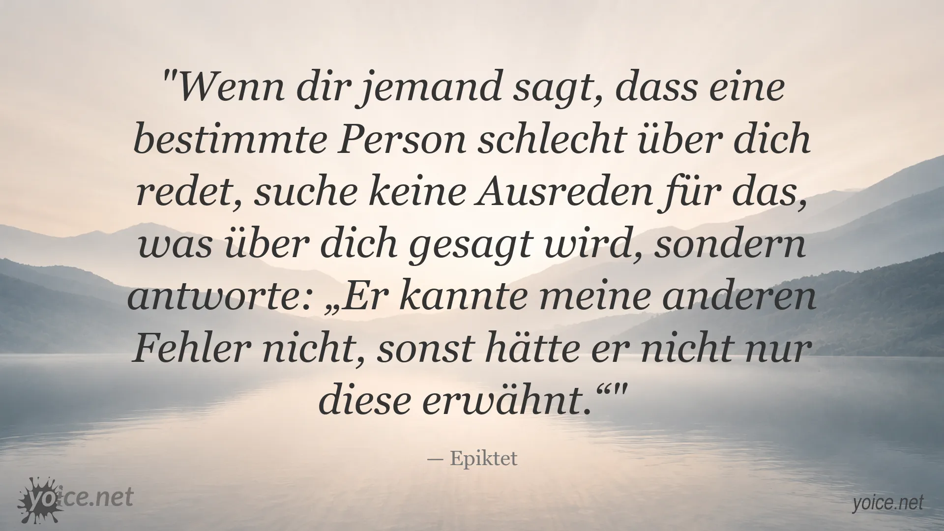 Epiktet Zitat über Kritik und Selbstreflexion auf Deutsch