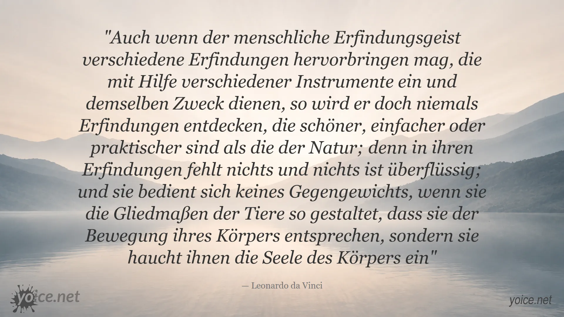 Zitat von Leonardo da Vinci über die Erfindungen der Natur und deren Schönheit, Einfachheit und Praktikabilität
