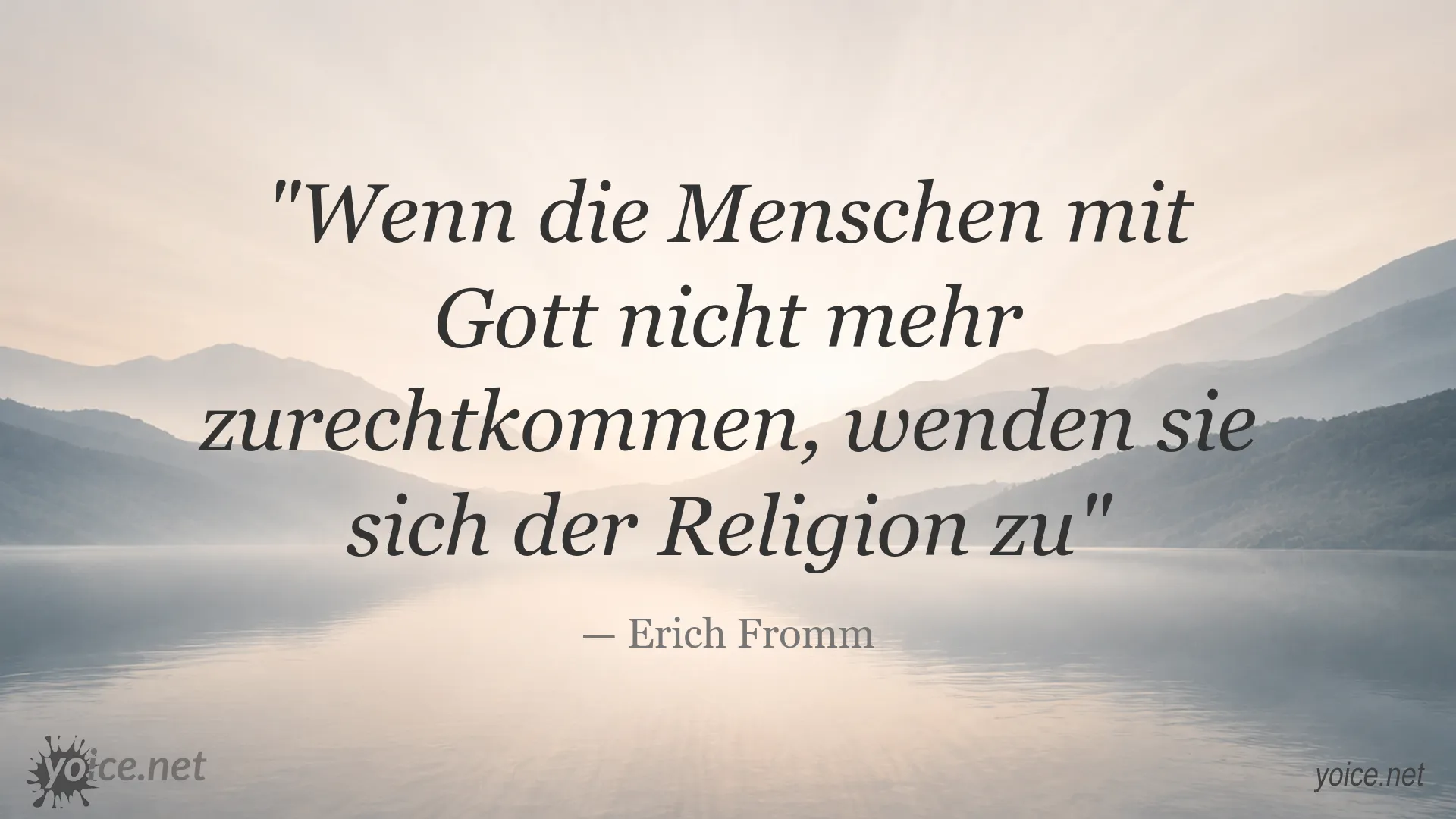 Zitatgrafik von Erich Fromm über Gott und Religion
