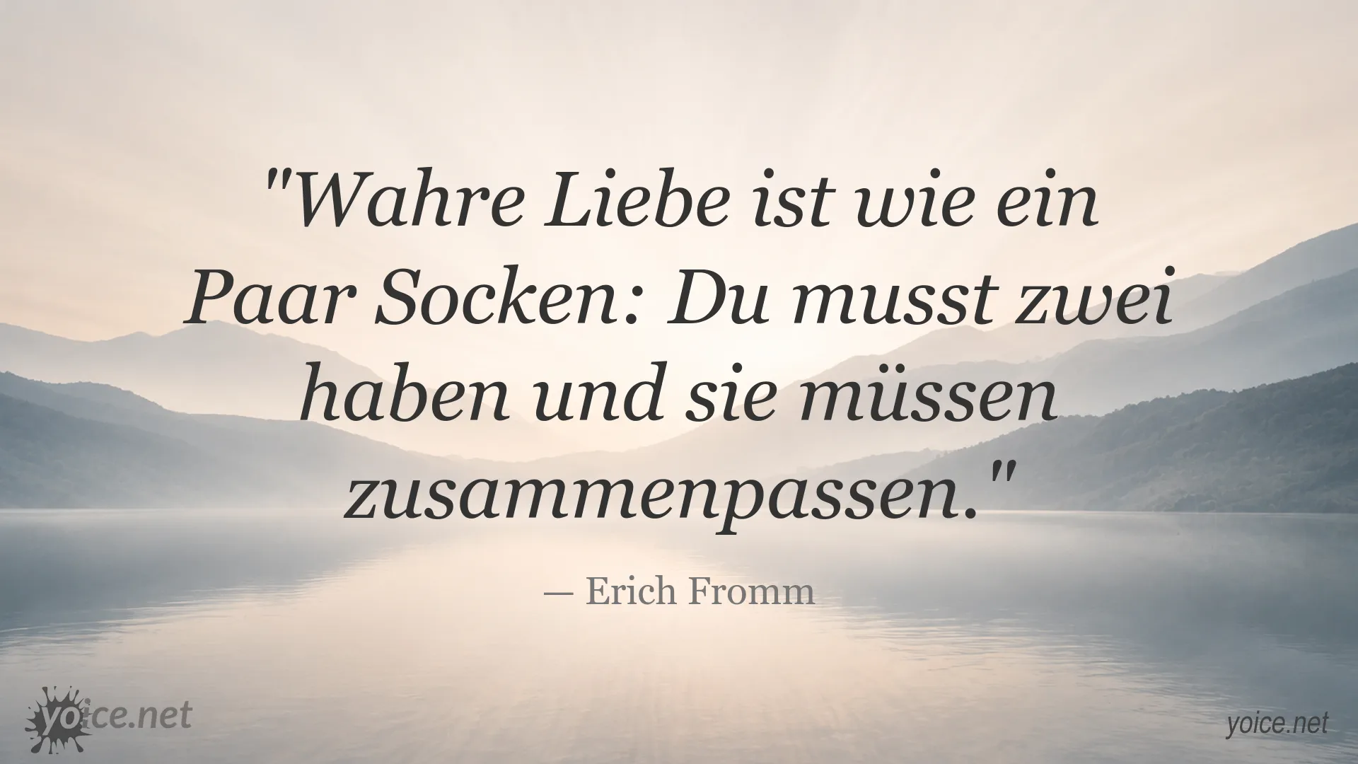 Zitatgrafik von Erich Fromm über wahre Liebe und Zusammenhalt
