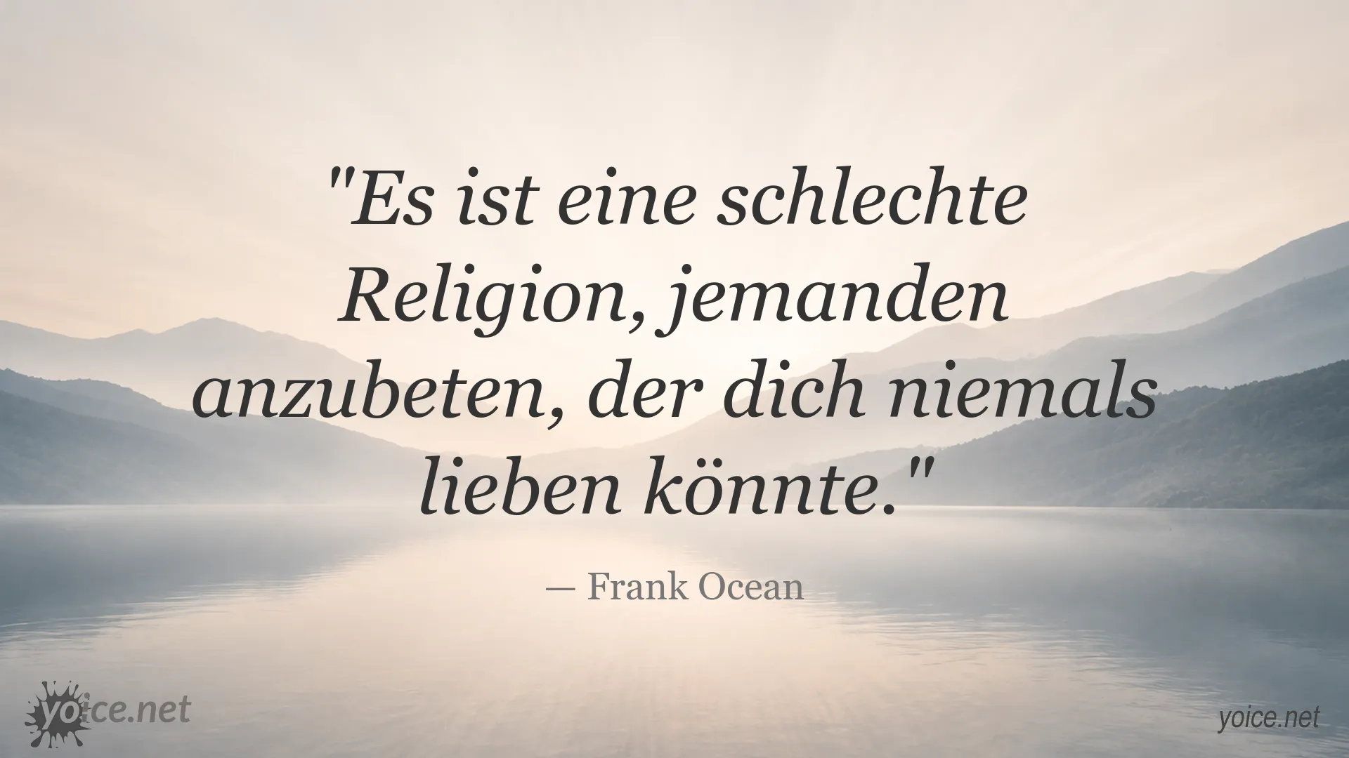 Frank Ocean Zitat über einseitige Liebe und unerwiderte Gefühle