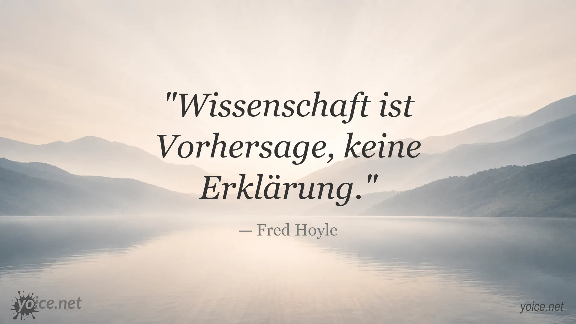 Zitatbild von Fred Hoyle über Wissenschaft und Vorhersage