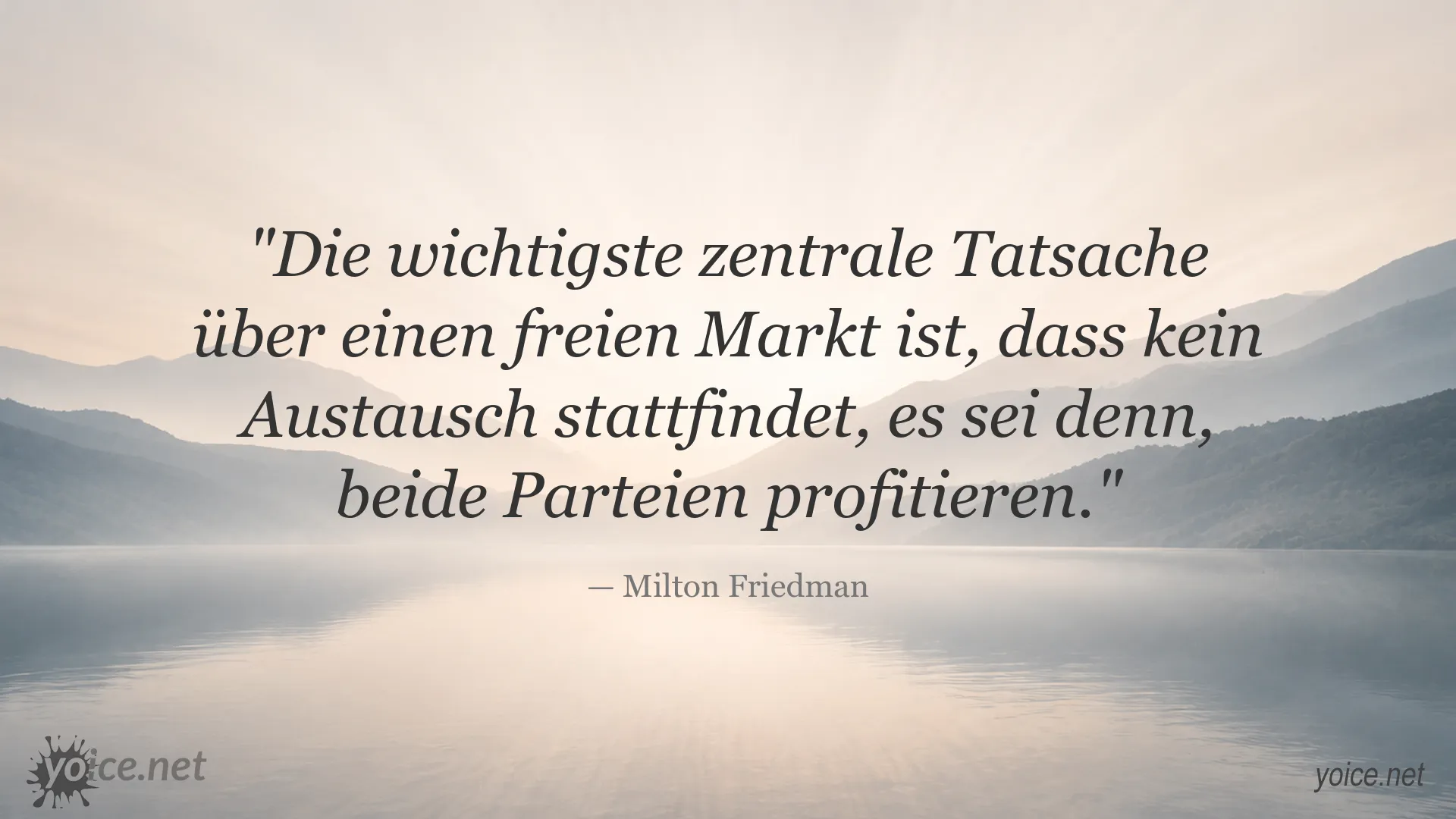 Zitat von Milton Friedman über den gegenseitigen Nutzen im freien Markt