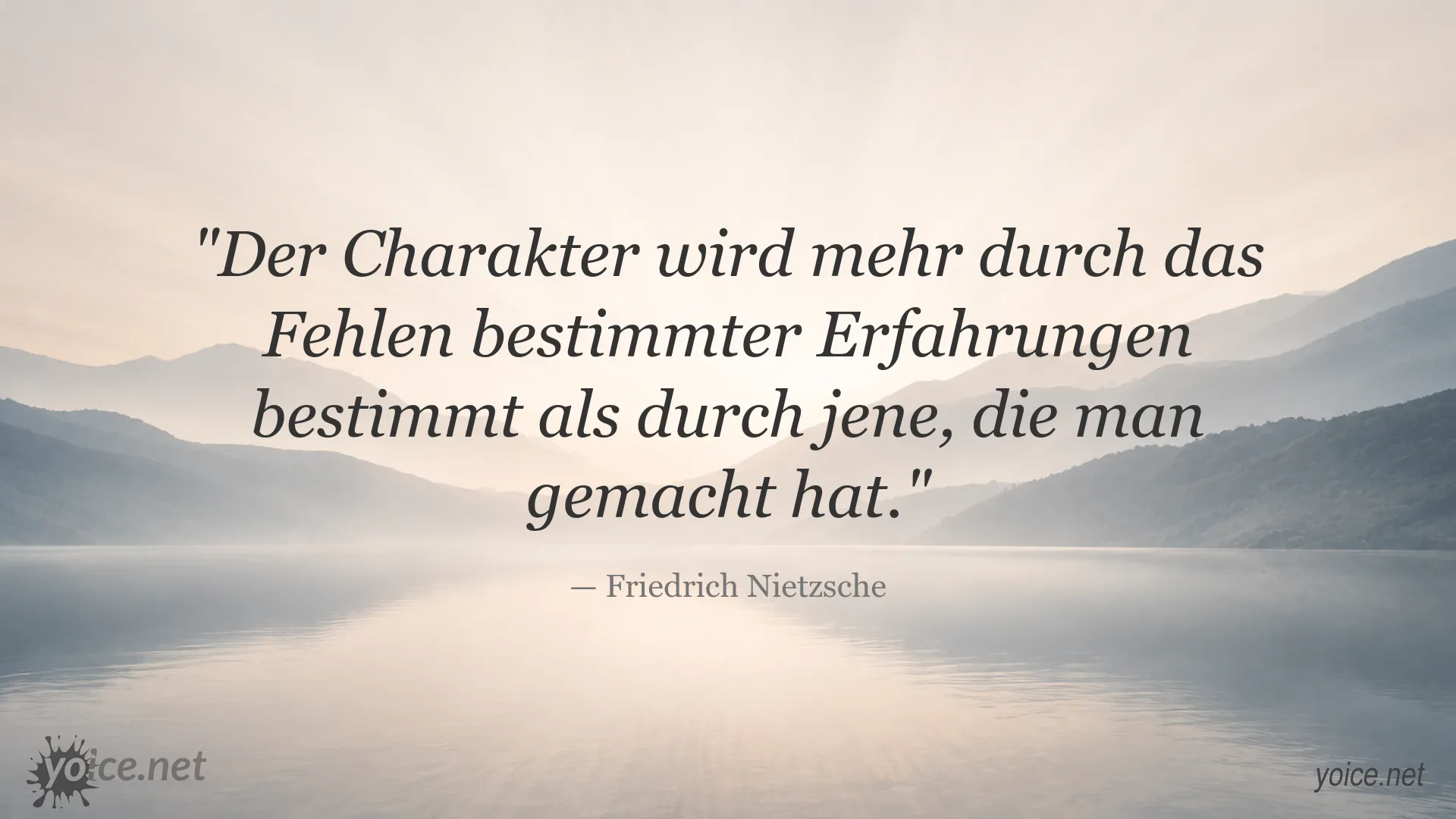 Friedrich Nietzsche Zitat über Charakter und Erfahrungen