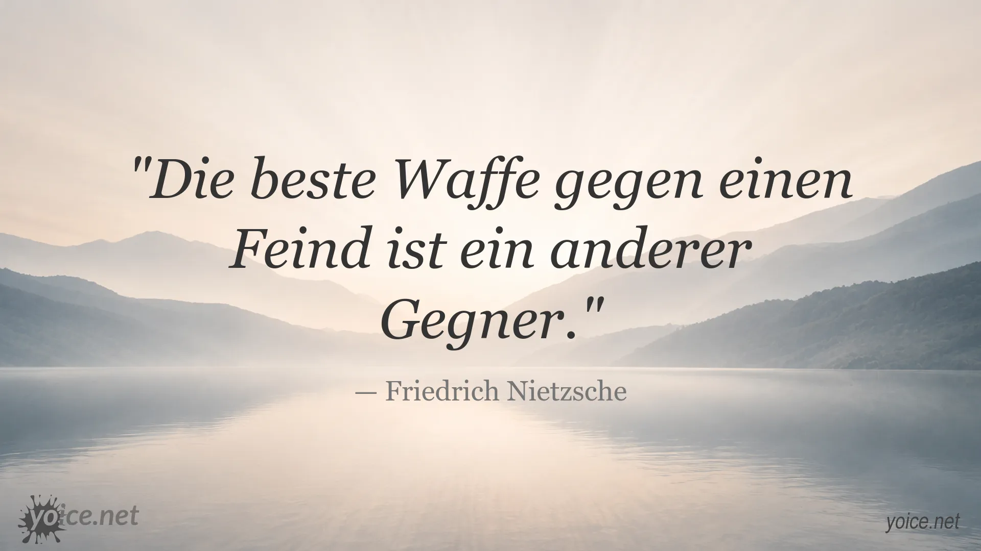 Zitatbild von Friedrich Nietzsche über den Umgang mit Feinden
