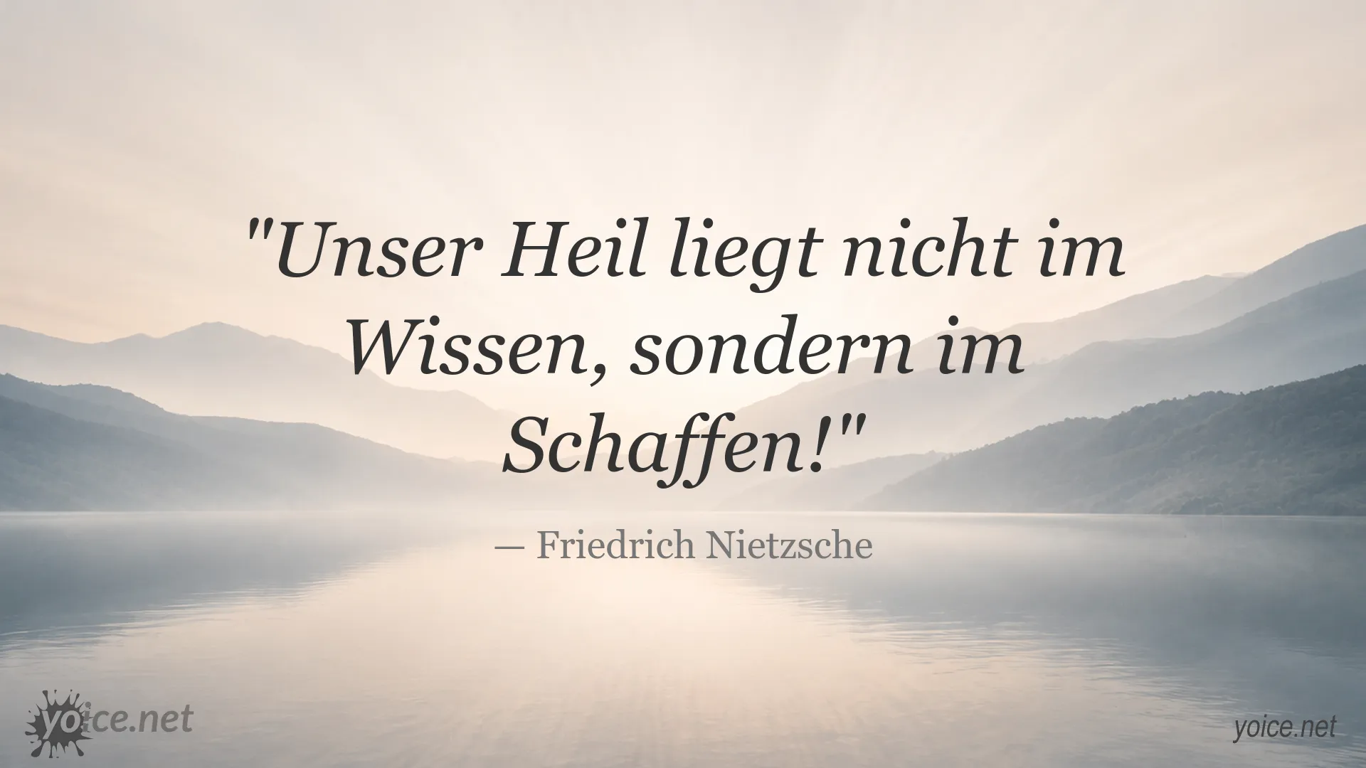 Zitatbild von Friedrich Nietzsche über die Bedeutung des Schaffens