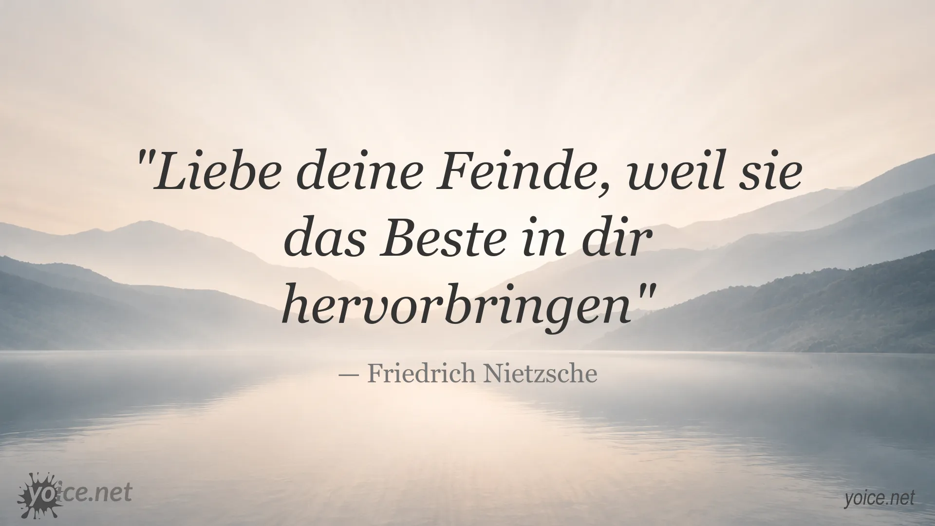 Inspirierendes Zitatbild von Friedrich Nietzsche über den Umgang mit Feinden