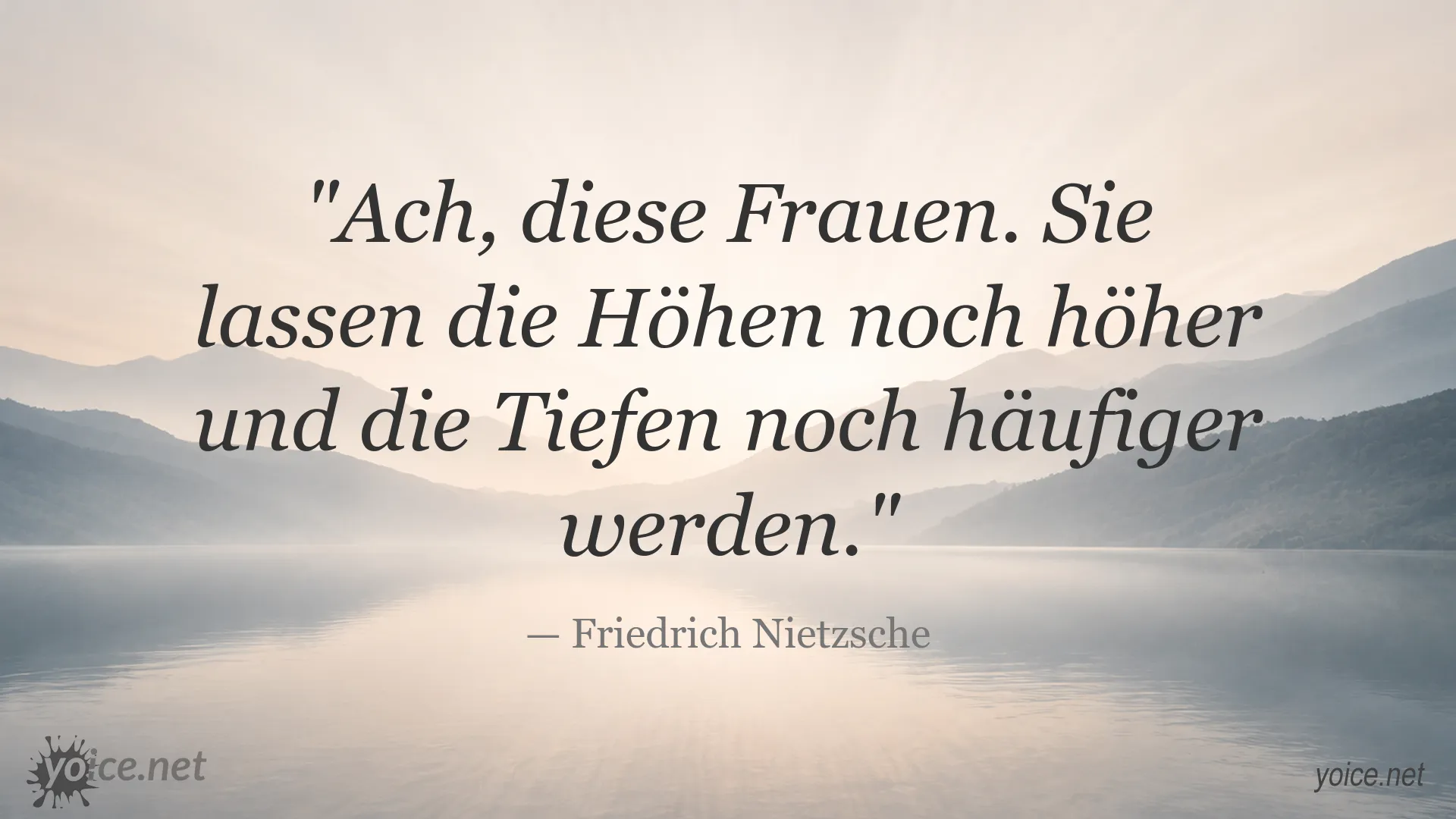 Zitatbild von Friedrich Nietzsche über Frauen und Emotionen