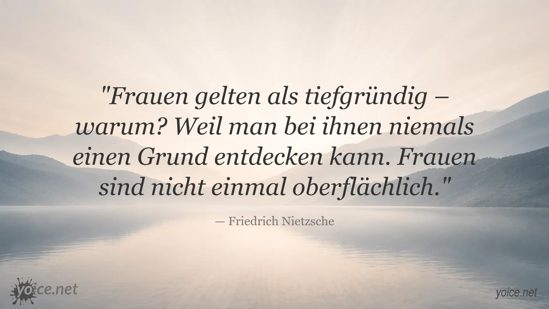 Zitatbild mit einem Frauen-Zitat von Friedrich Nietzsche