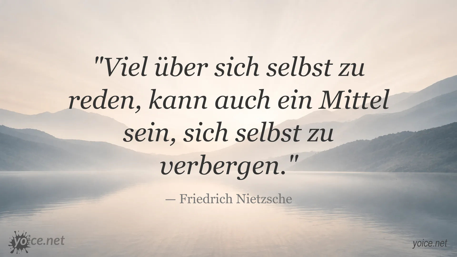 Zitatbild von Friedrich Nietzsche zum Thema Selbstwahrnehmung und persönliche Verborgenheit