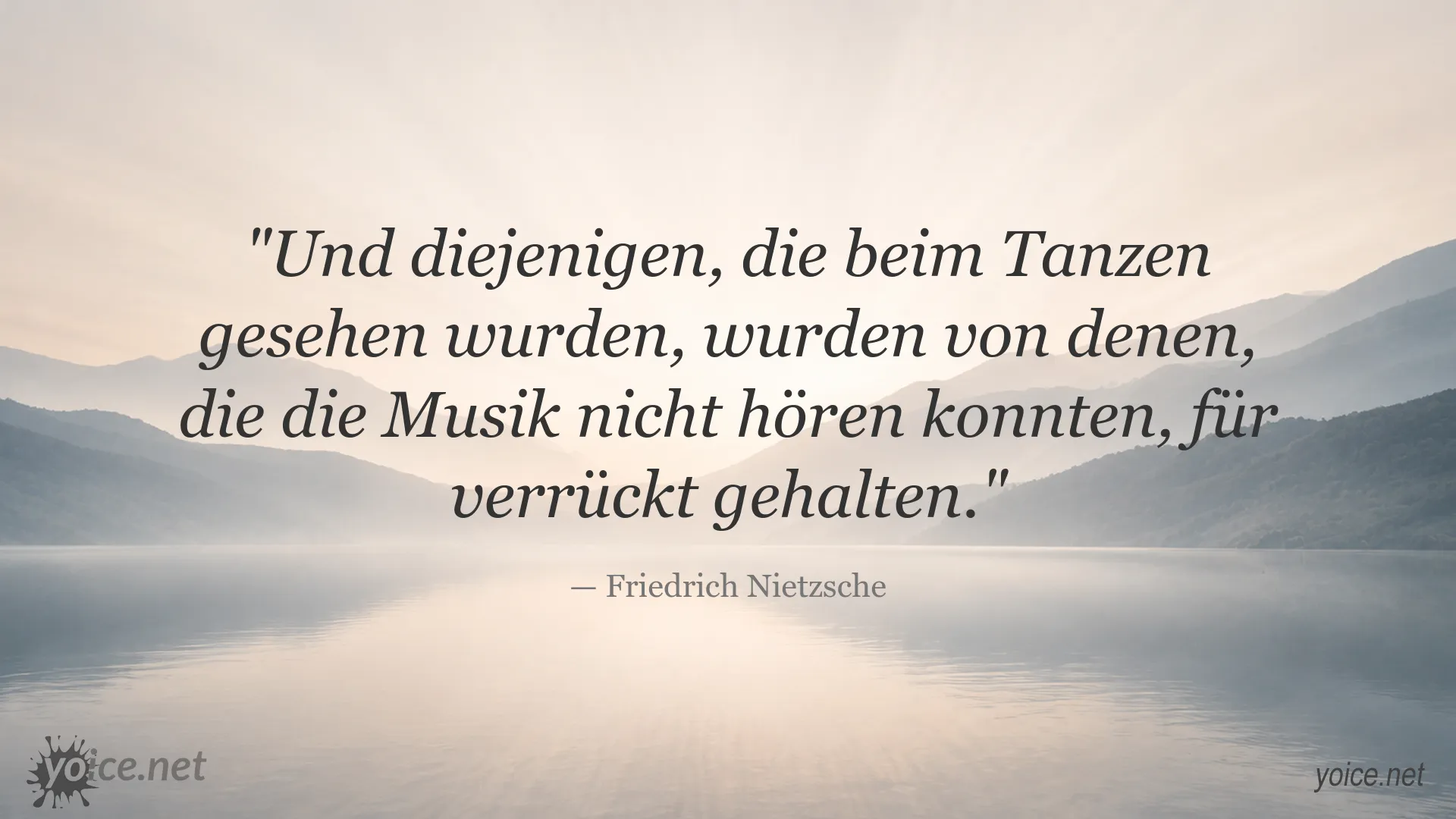 Inspirierendes Zitat von Friedrich Nietzsche über Tanz und die Wahrnehmung von Wahnsinn