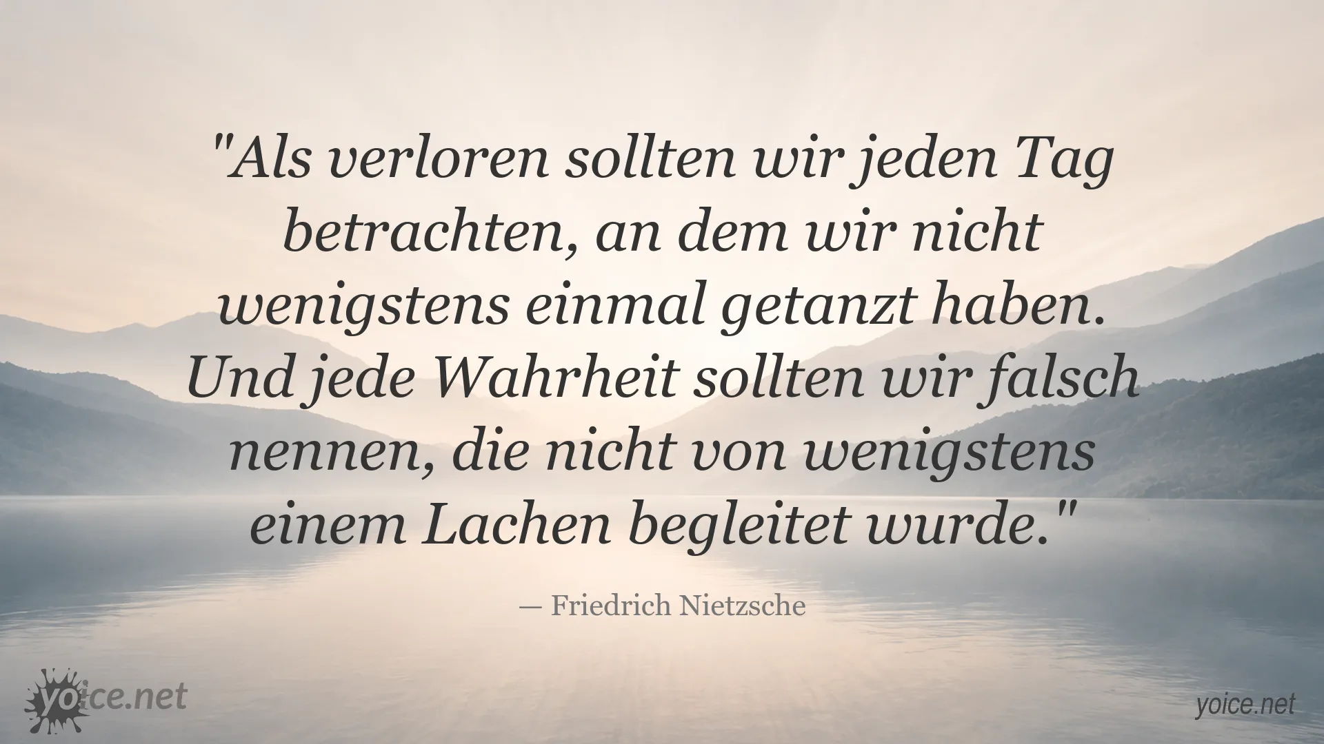Friedrich Nietzsche Zitat über die Bedeutung von Tanzen und Lachen im Leben