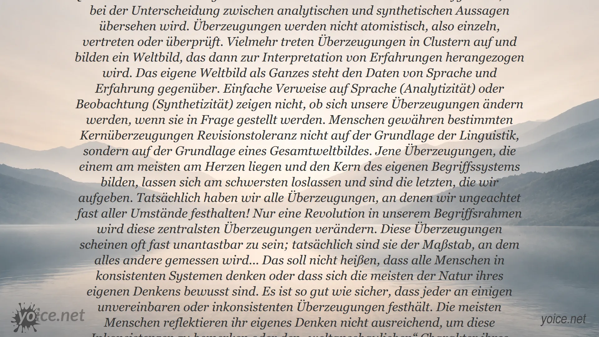 Zitat von Rich Lusk über das ganzheitliche Weltbild und die Revisionstoleranz von Überzeugungen