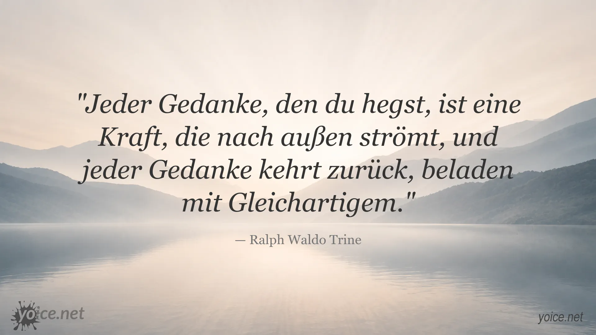 Inspirierendes Zitat von Ralph Waldo Trine über die Kraft der Gedanken