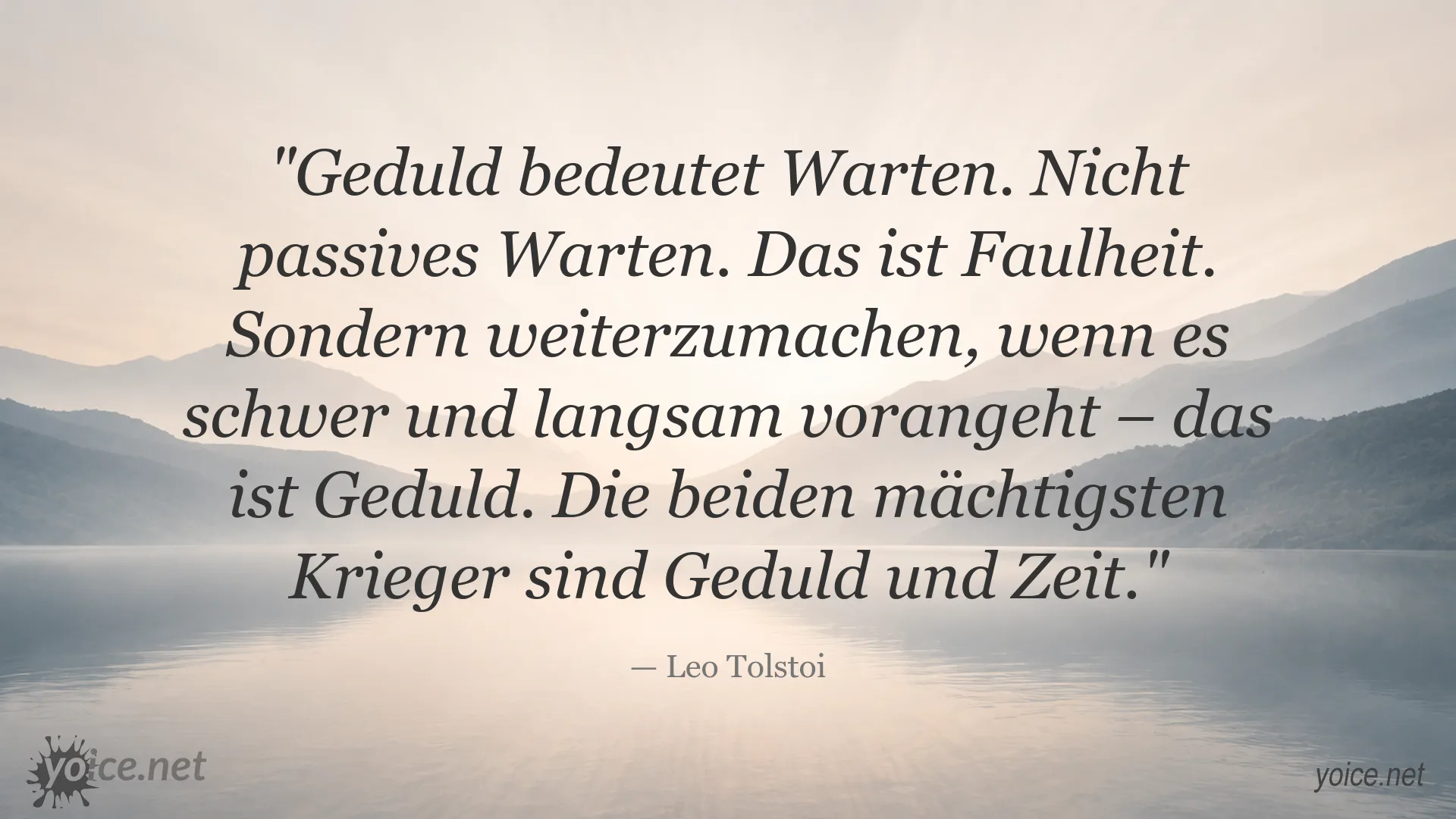 Inspirierendes Zitat von Leo Tolstoi über Geduld und Zeit