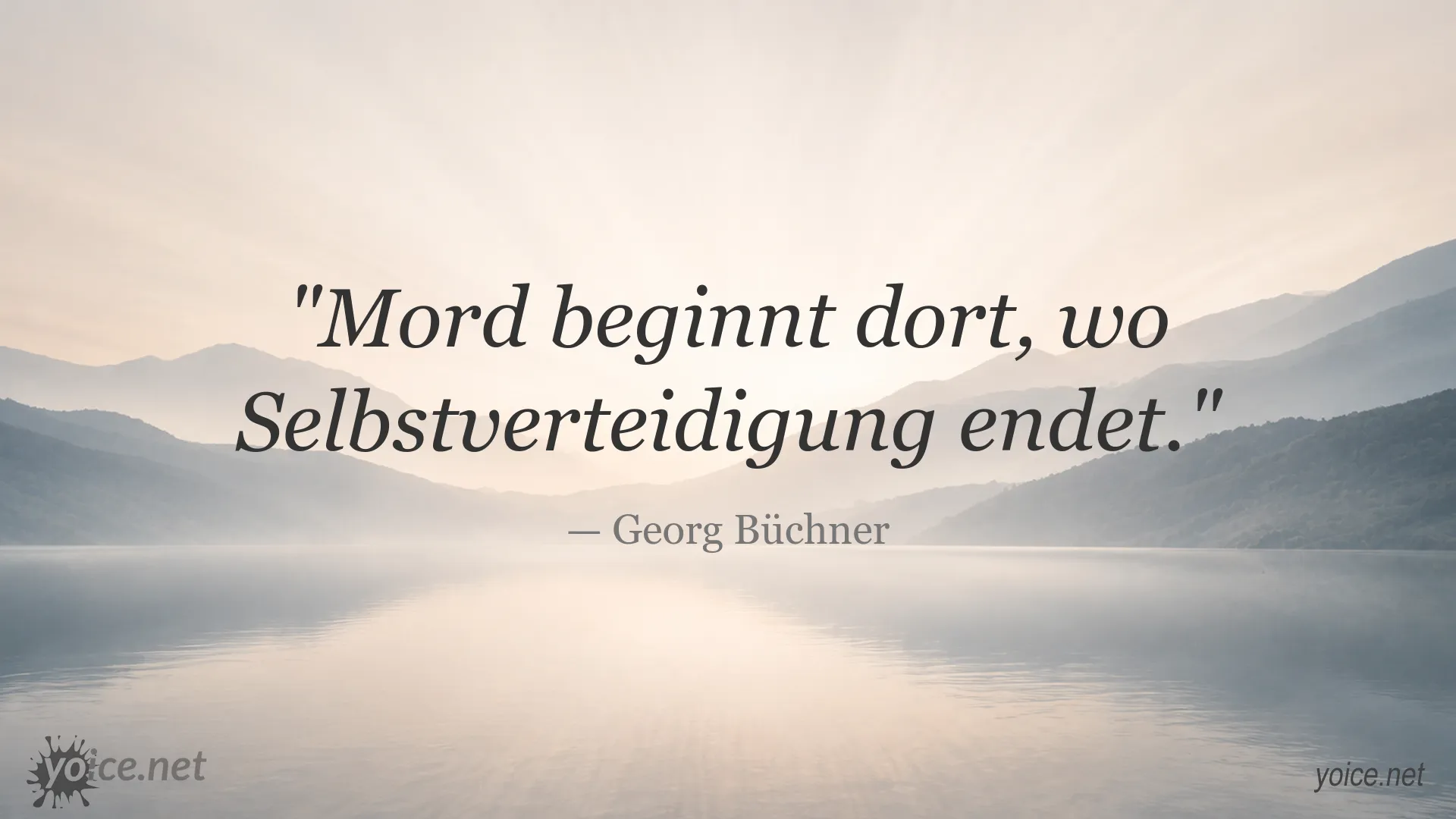 Zitat von Georg Büchner über Mord und Selbstverteidigung