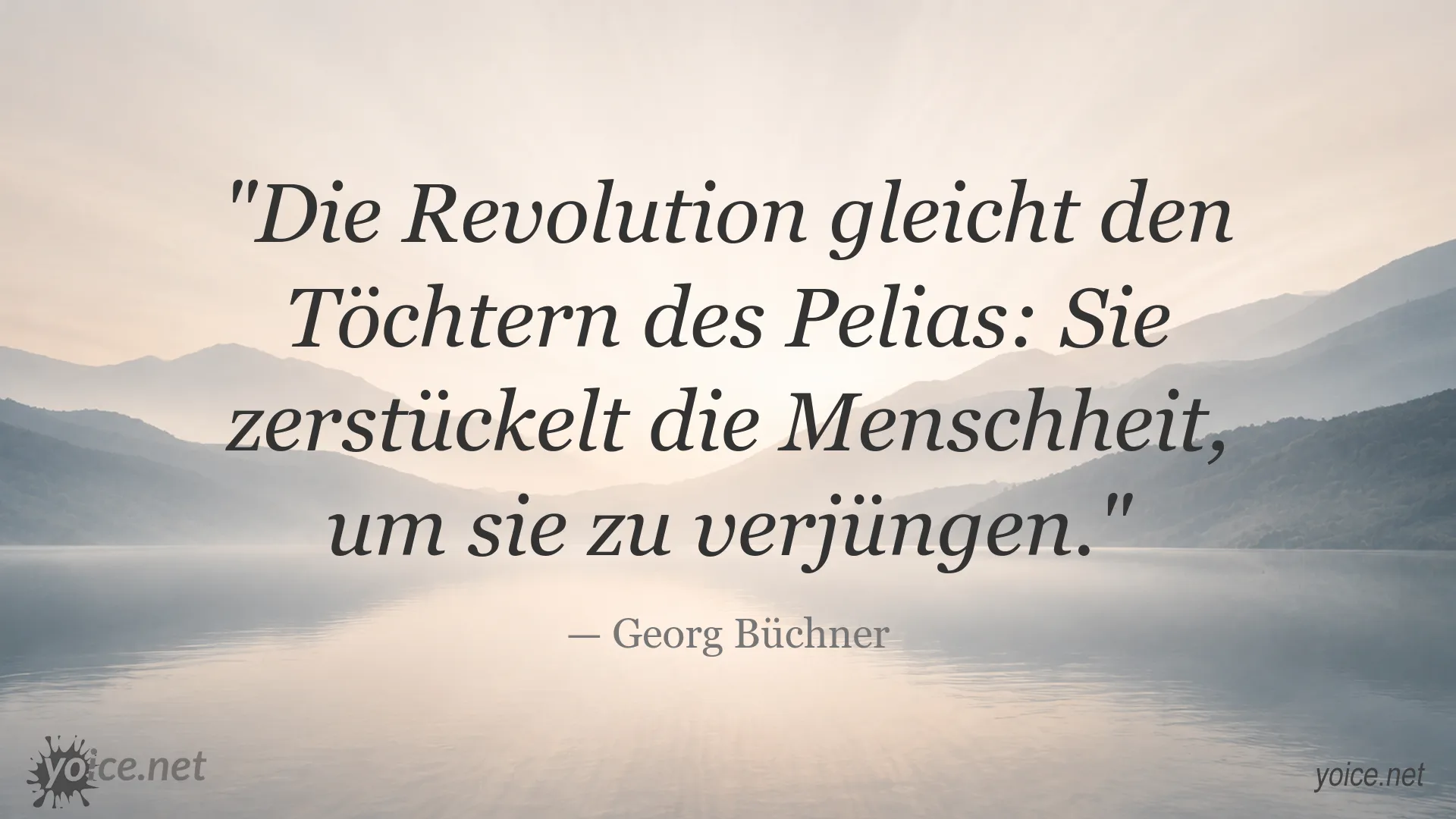Zitatgrafik von Georg Büchner über Revolution und Erneuerung