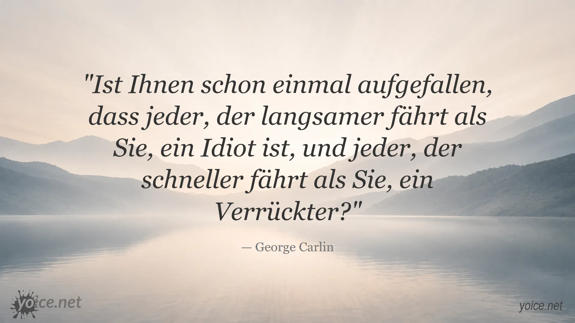Zitat von George Carlin über das Verhalten von Fahrern auf der Straße