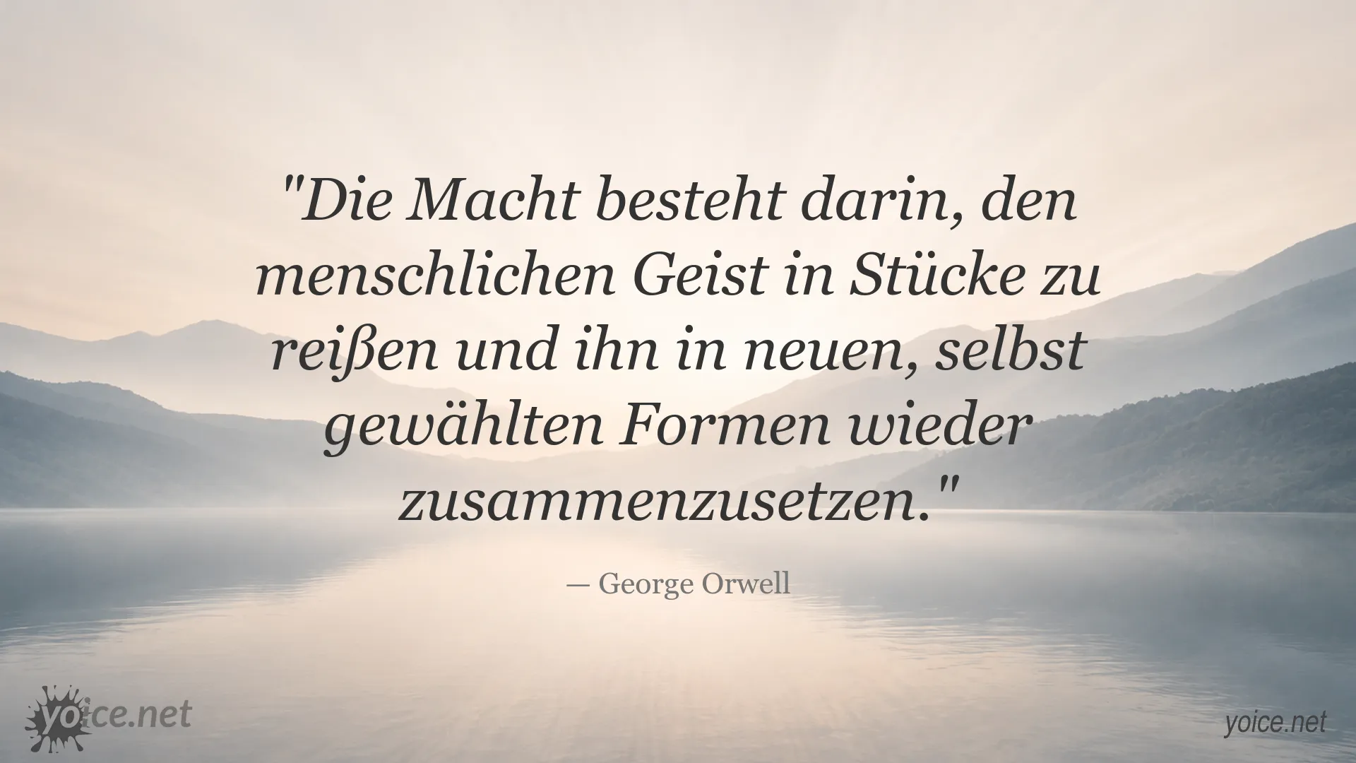 Zitatbild von George Orwell über Macht und Kontrolle