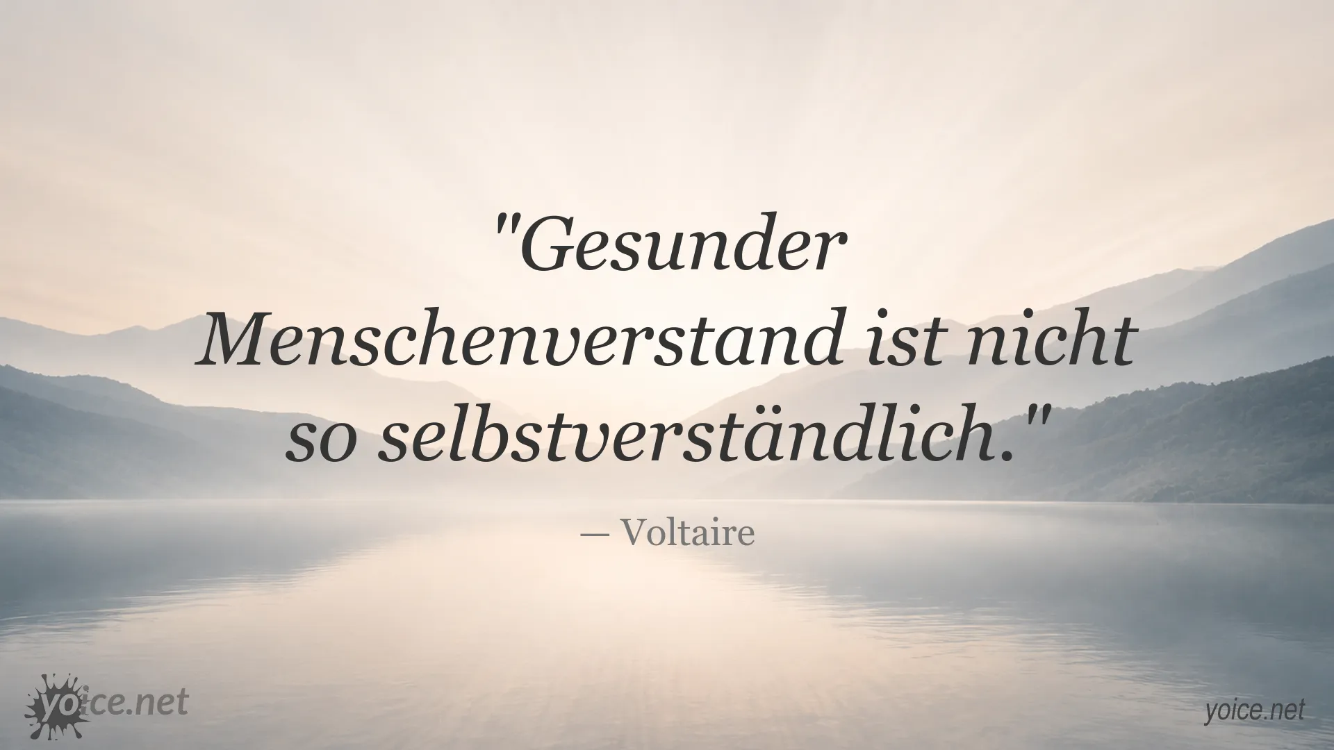 Zitatgrafik von Voltaire zum Thema gesunder Menschenverstand