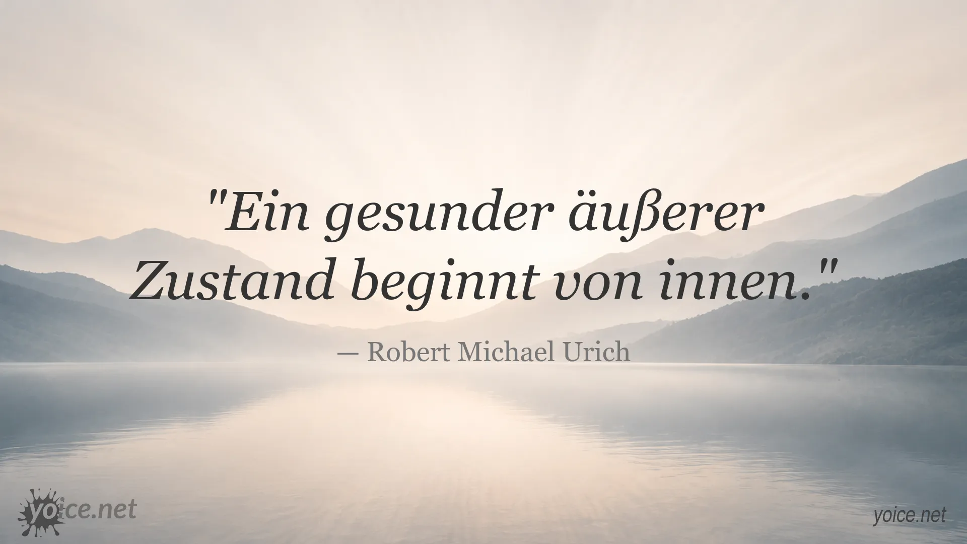 Zitat von Robert Michael Urich über Gesundheit beginnt von innen