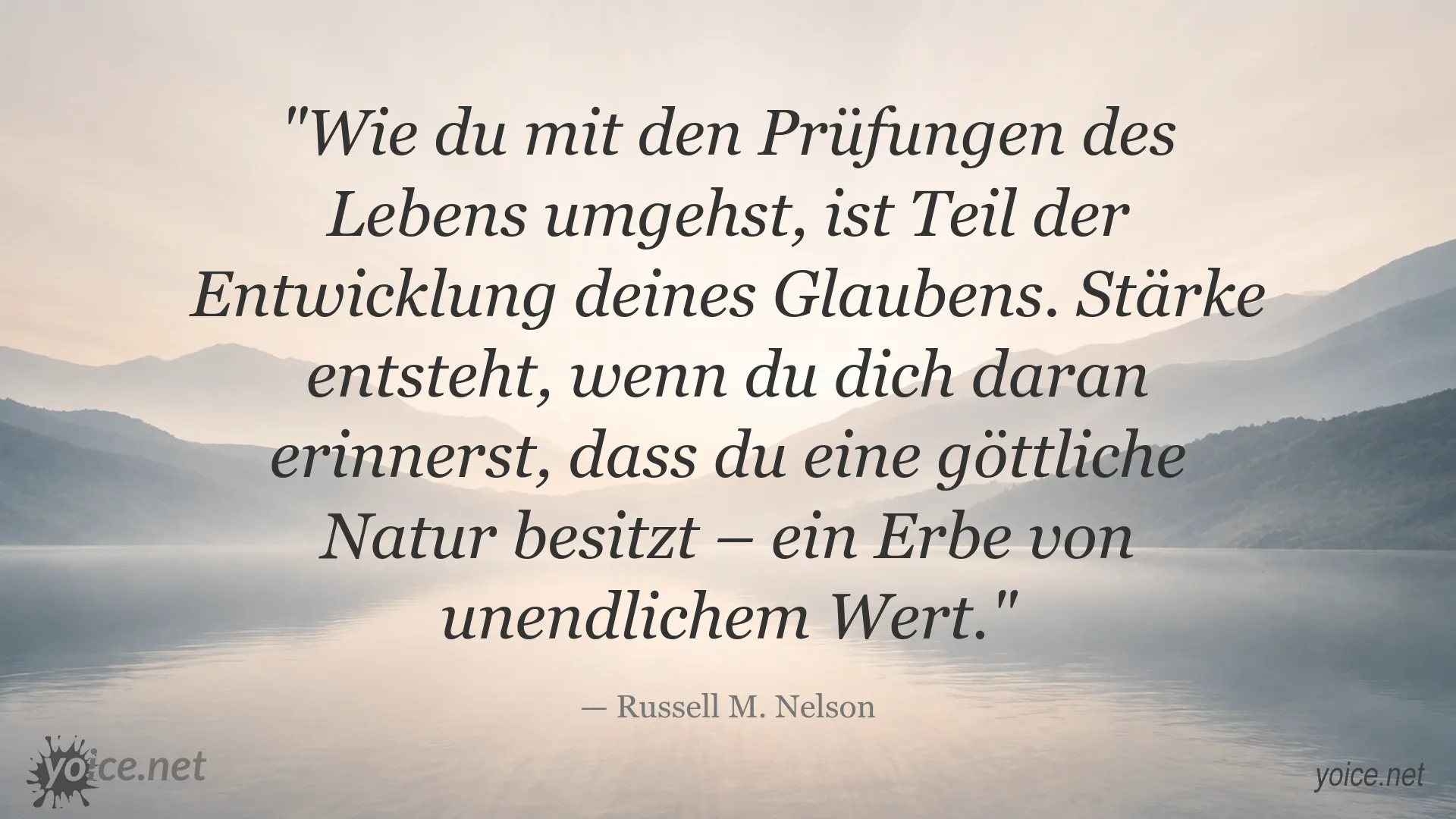 Zitatbild von Russell M. Nelson über Glauben und innere Stärke