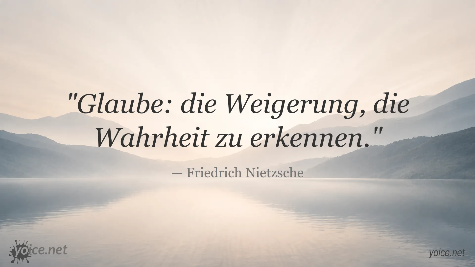 Zitatgrafik von Friedrich Nietzsche über Glaube und Wahrheit
