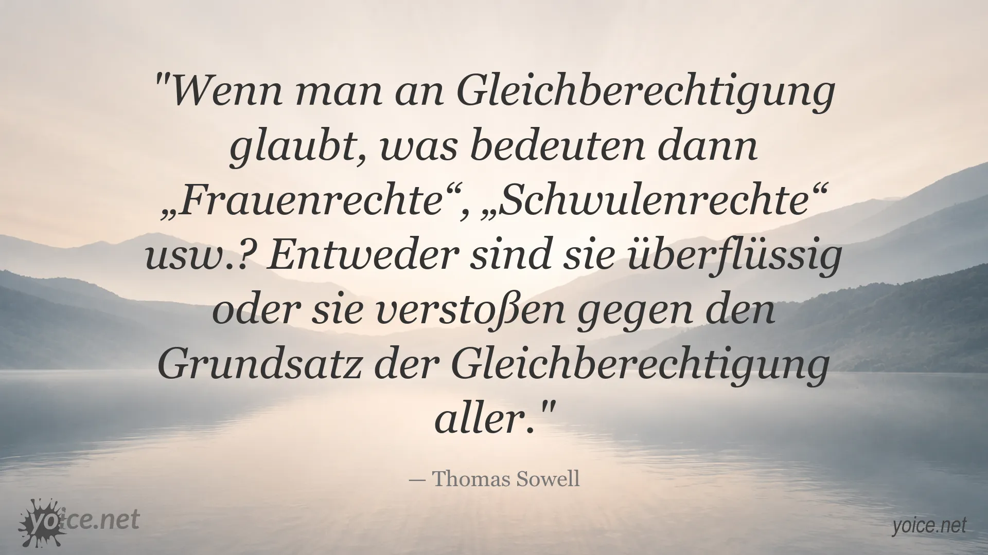 Zitatbild von Thomas Sowell über Gleichberechtigung und spezielle Rechte