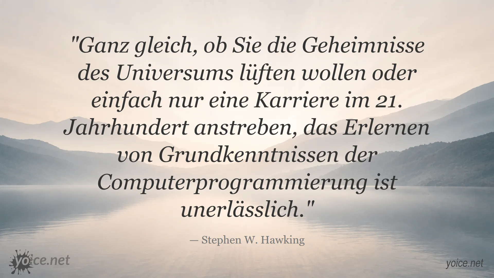 Zitat von Stephen W. Hawking über die Wichtigkeit von Grundkenntnissen der Computerprogrammierung