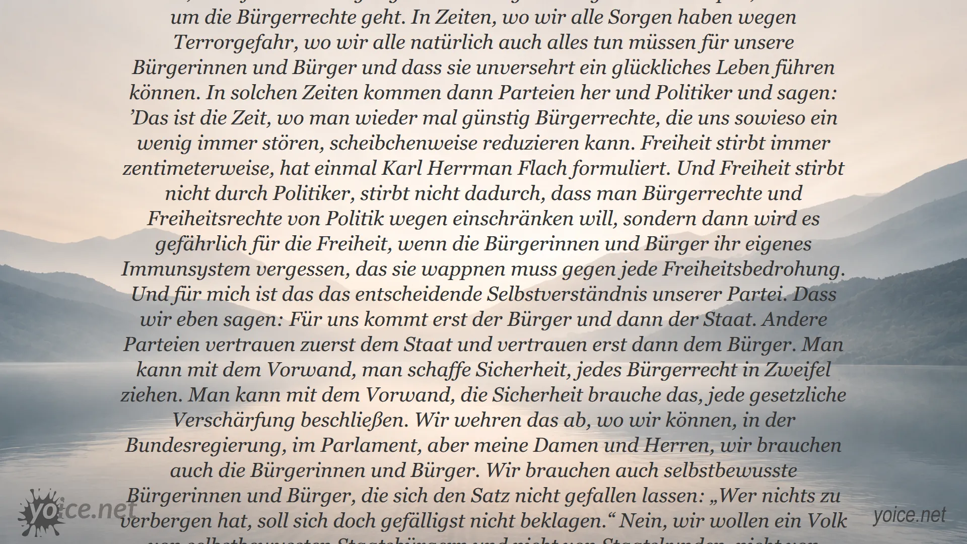 Zitat von Guido Westerwelle über die stille Freiheit Bedrohung und Bürgerrechte in Deutschland