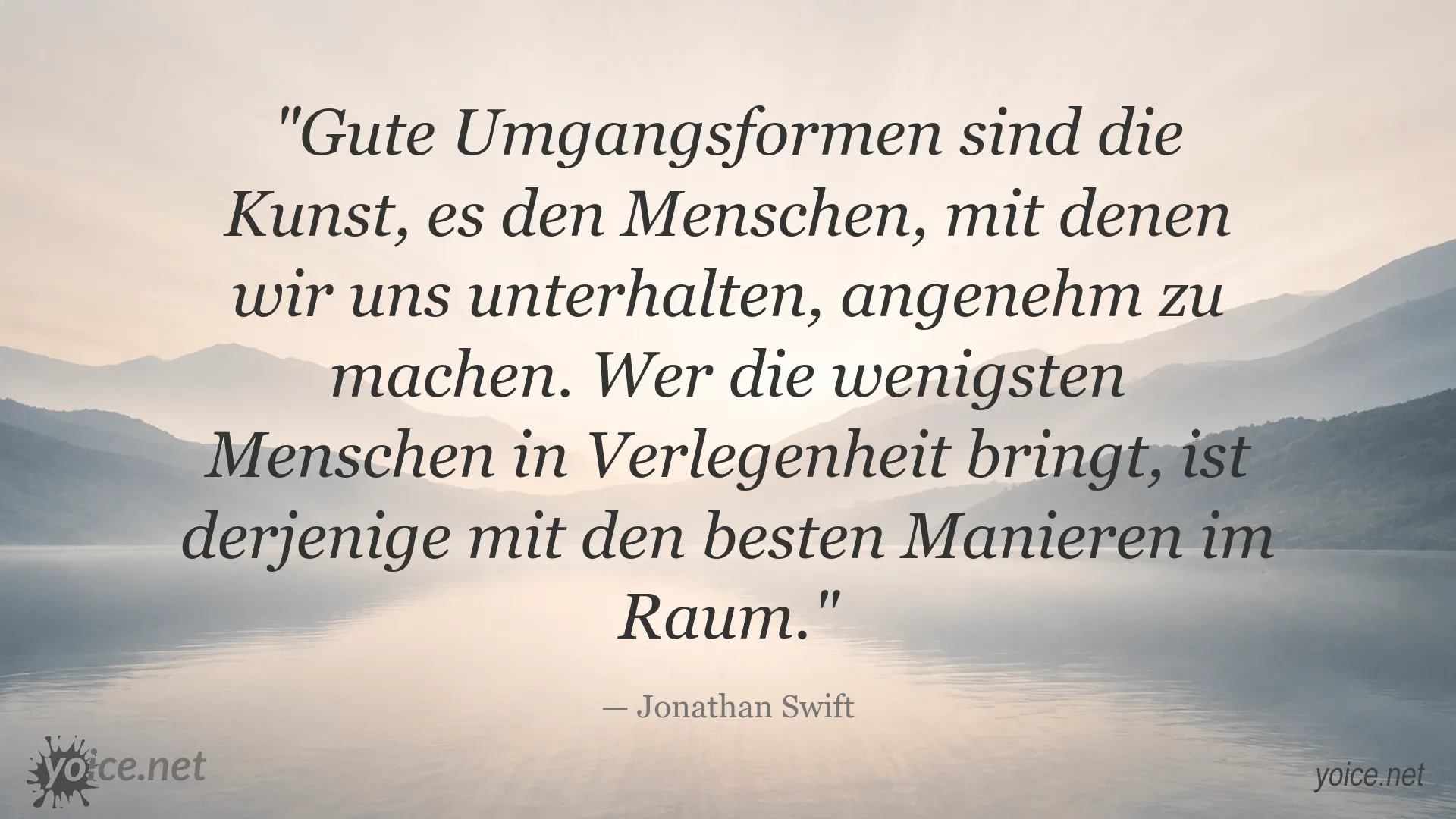 Zitatbild über gute Umgangsformen und Höflichkeit von Jonathan Swift