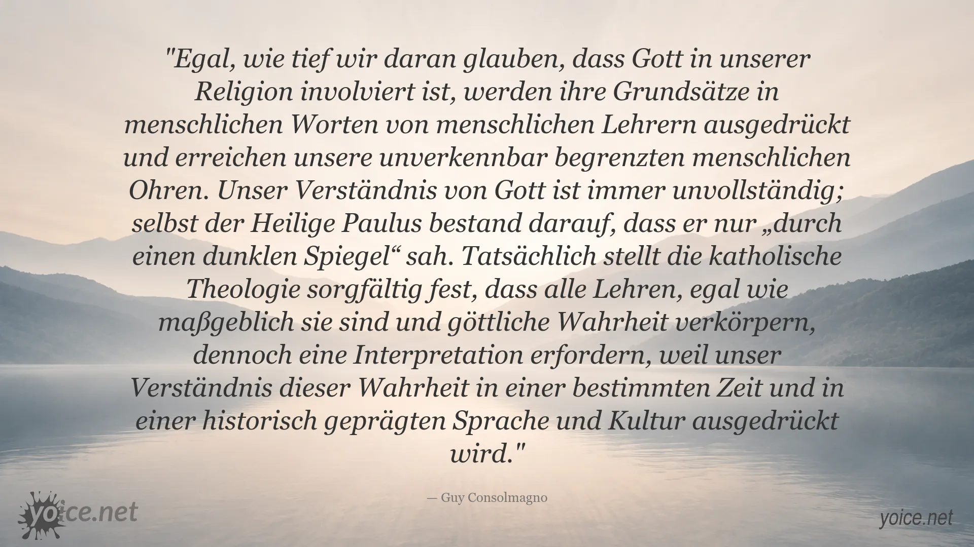 Zitatbild von Guy Consolmagno über Religion, Wahrheit und die Grenzen menschlichen Verständnisses