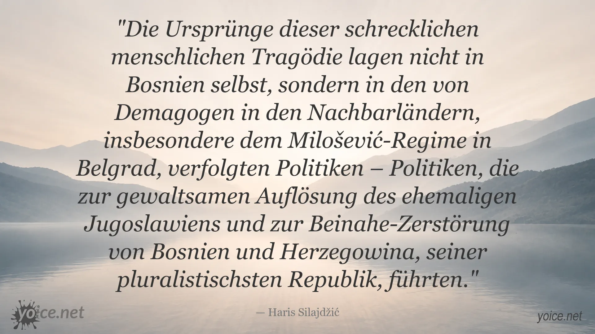 Haris Silajdžić über die Ursachen der Tragödie in Bosnien