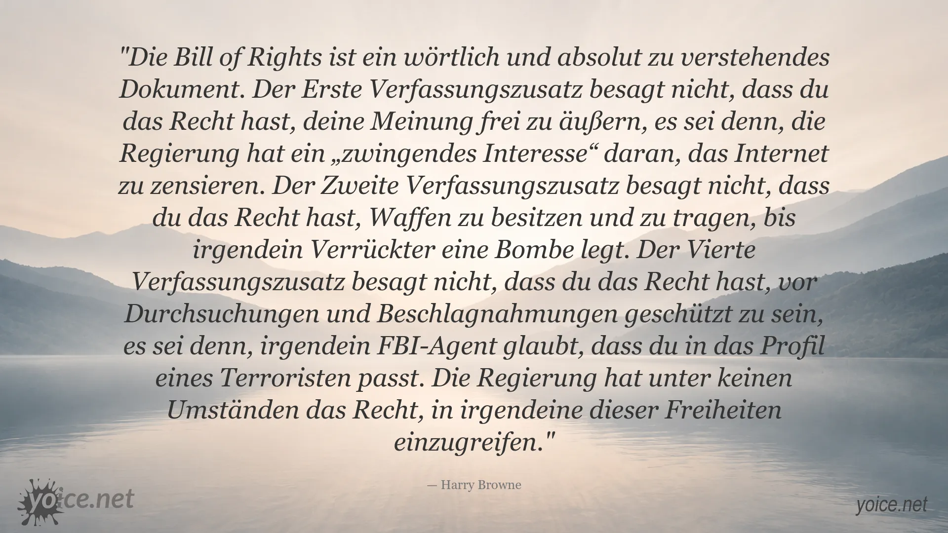 Zitatgrafik von Harry Browne über die Bill of Rights und den Schutz individueller Freiheitsrechte