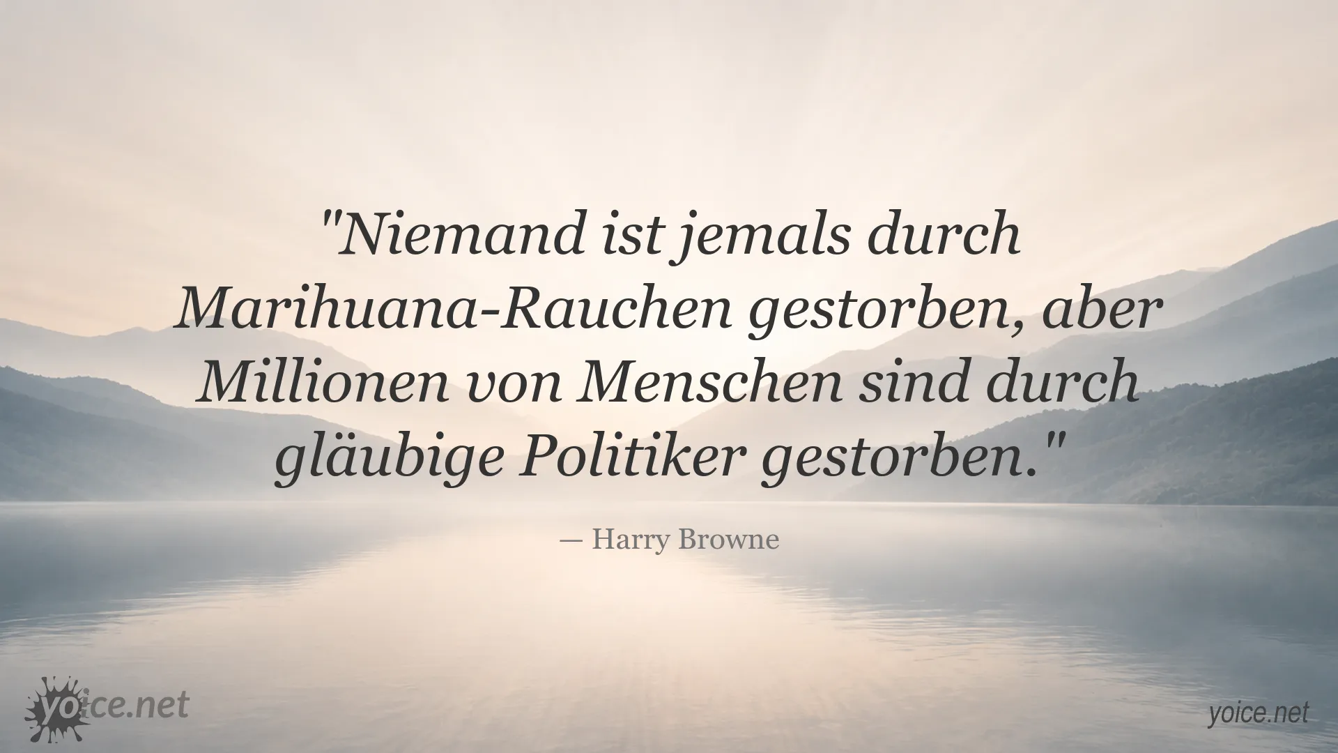Zitatbild mit einem Zitat von Harry Browne über Marihuana und gläubige Politiker