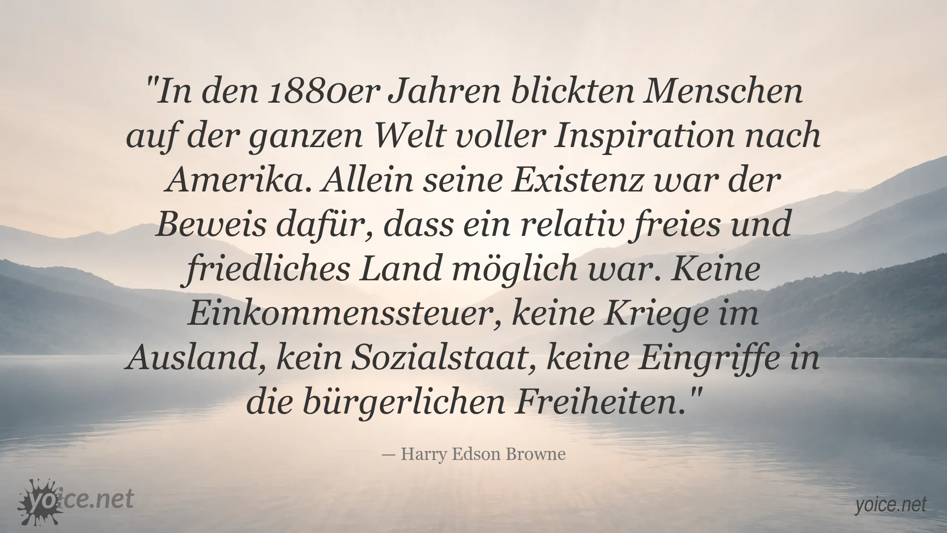 Zitatgrafik von Harry Edson Browne über Amerika, Freiheit und Frieden