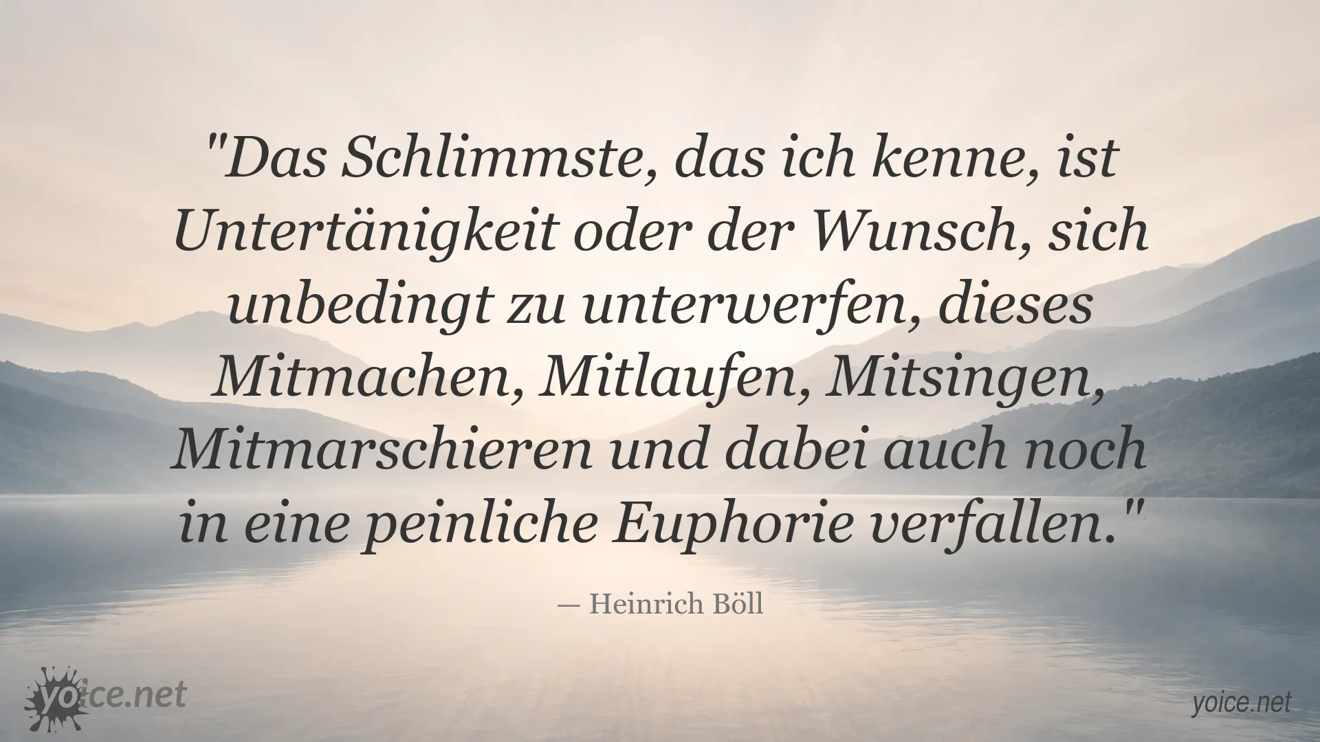 Heinrich Böll über Untertänigkeit, Mitlaufen und Konformismus