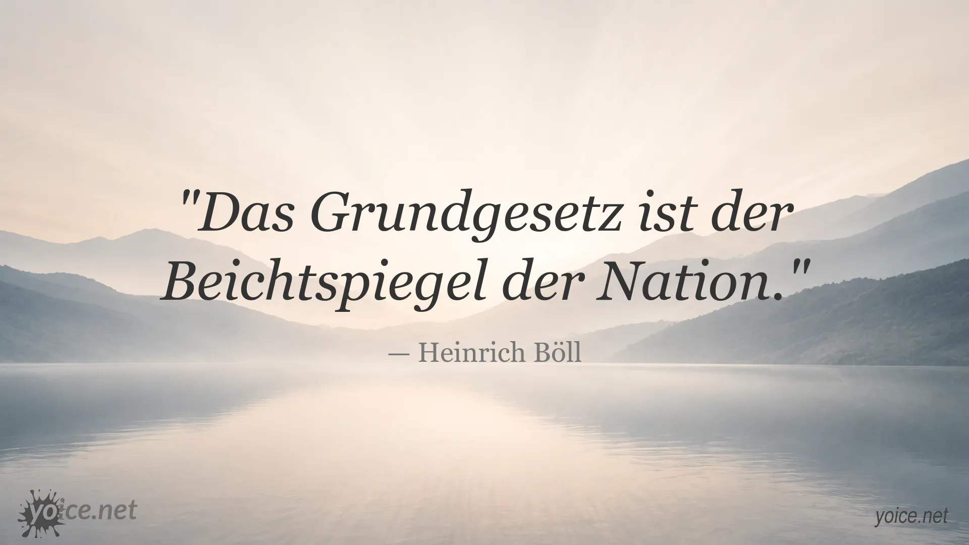 Zitatbild von Heinrich Böll zum Grundgesetz