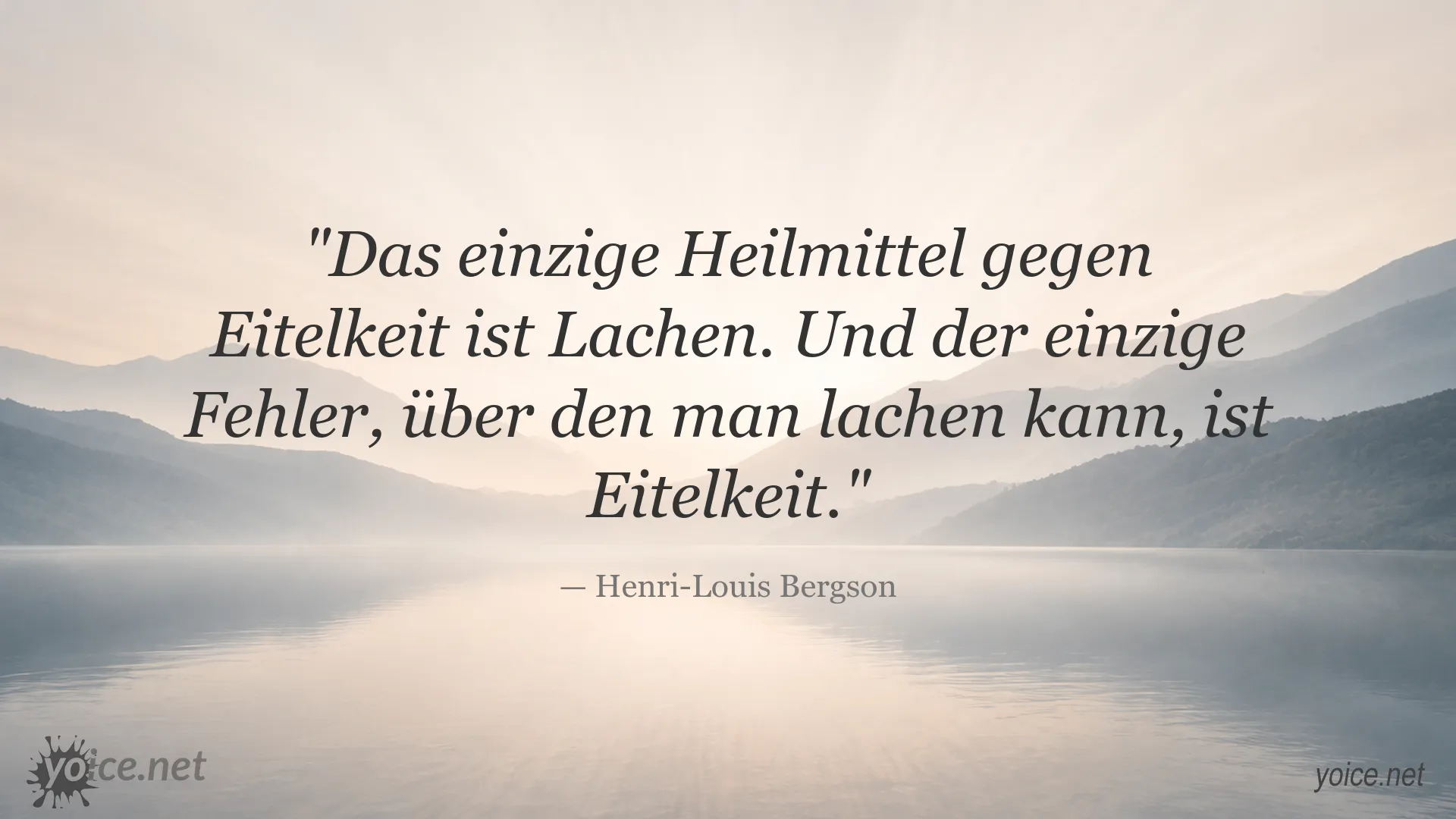 Zitatbild von Henri-Louis Bergson über Eitelkeit und Lachen