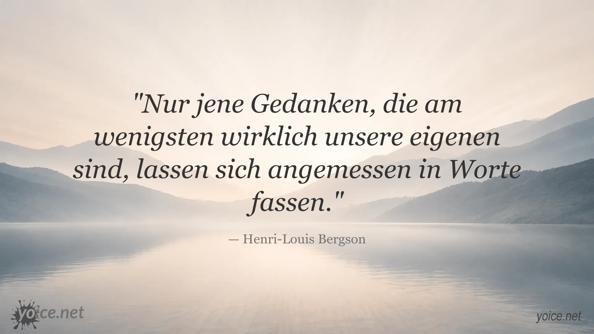 Zitatgrafik von Henri-Louis Bergson über die Ausdrucksfähigkeit von Gedanken