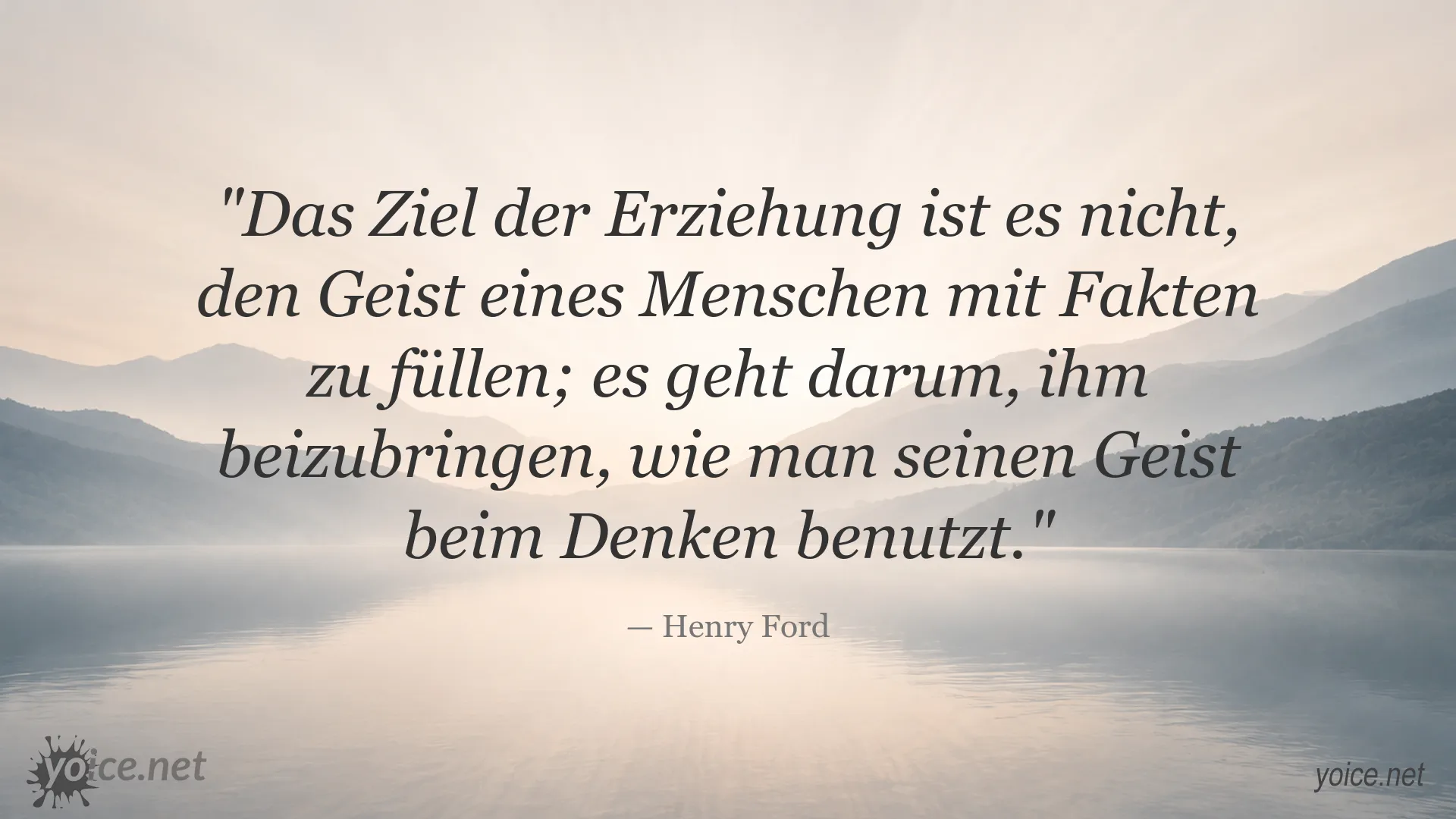 Zitatbild von Henry Ford über Bildung und selbstständiges Denken