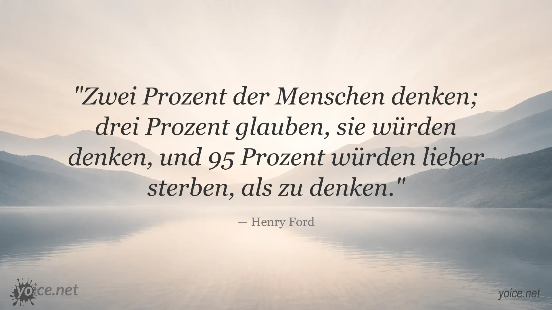 Inspirierendes Zitatbild von Henry Ford über die Bedeutung des Denkens und kritischen Denkens