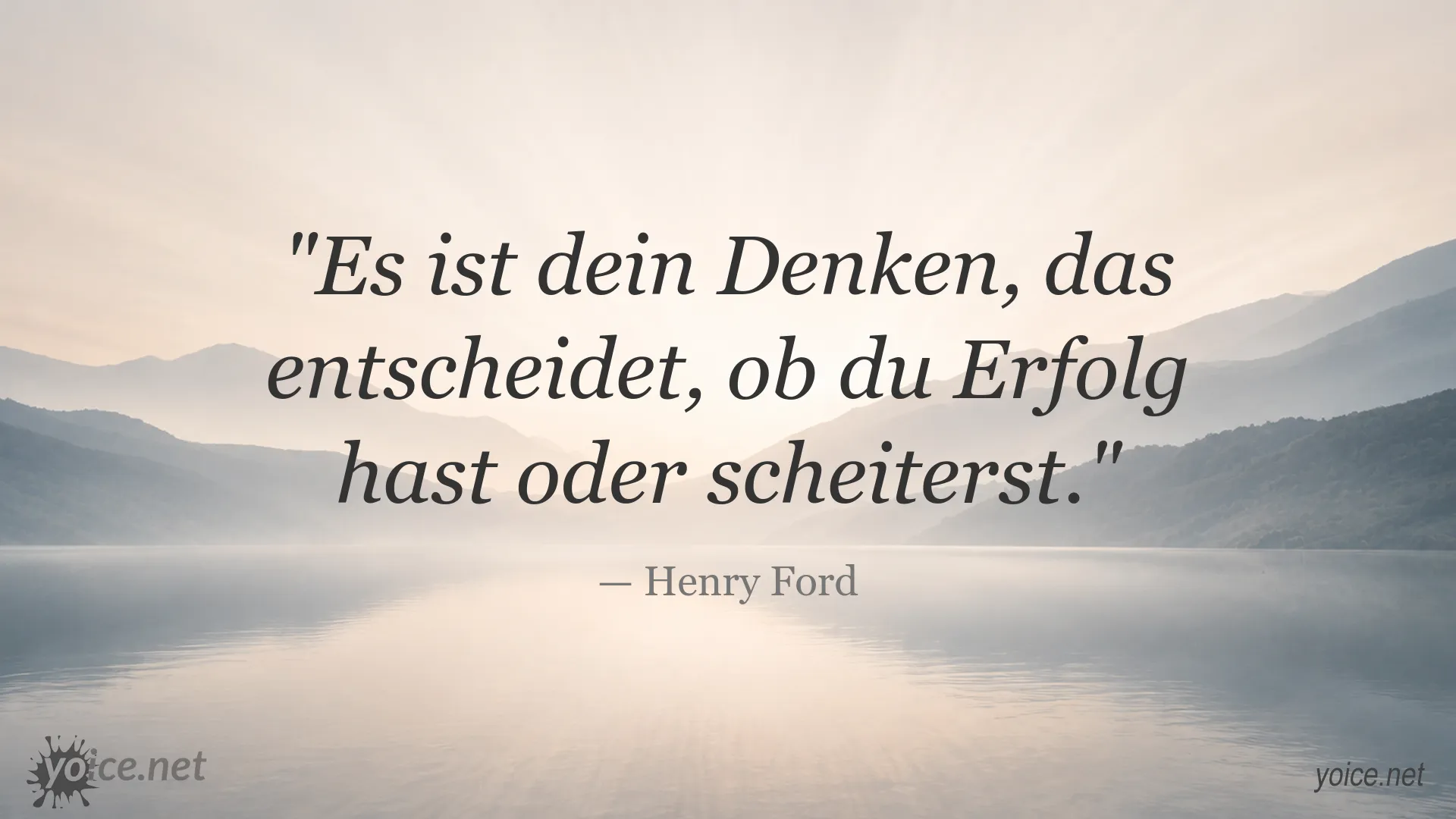 Inspirierendes Zitatbild von Henry Ford über die Bedeutung des Denkens für Erfolg und Scheitern