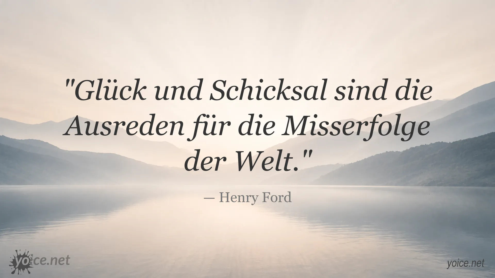 Zitatgrafik von Henry Ford über Glück, Schicksal und Misserfolge