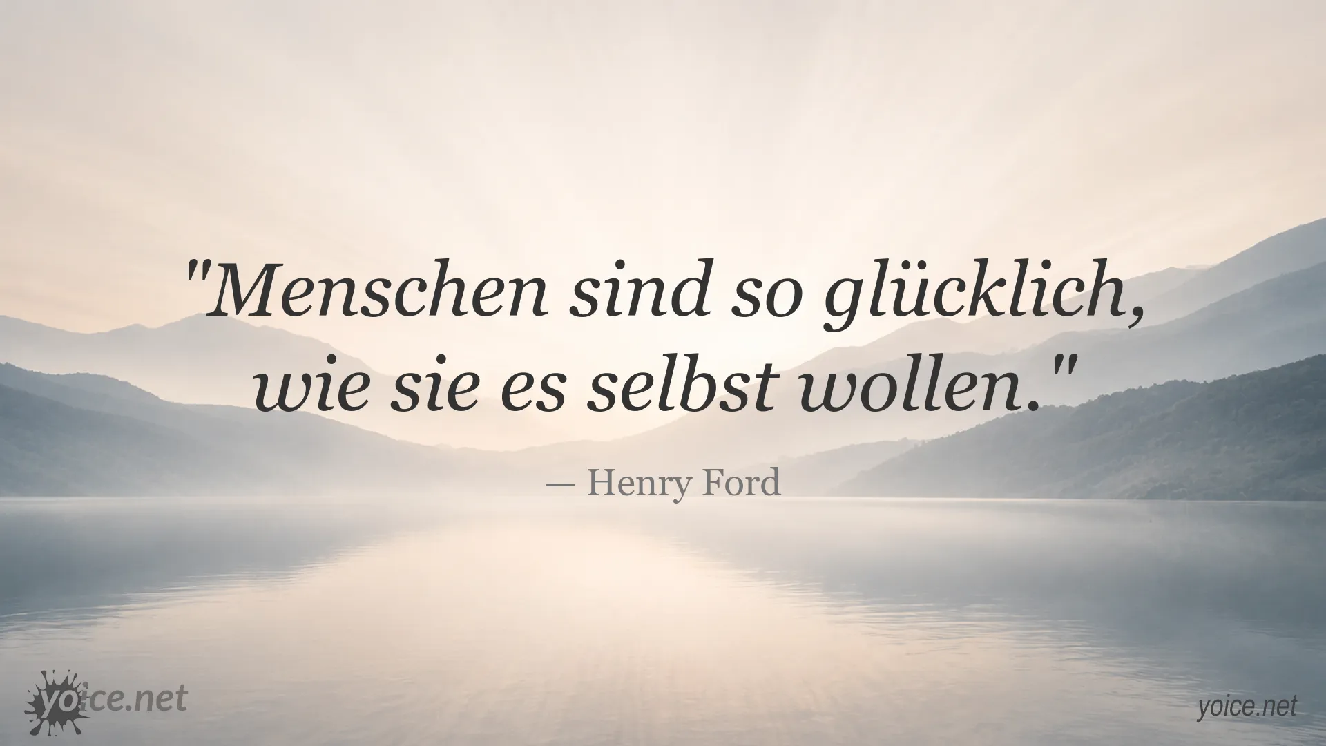 Inspirierendes Zitatbild von Henry Ford zum Thema Glück