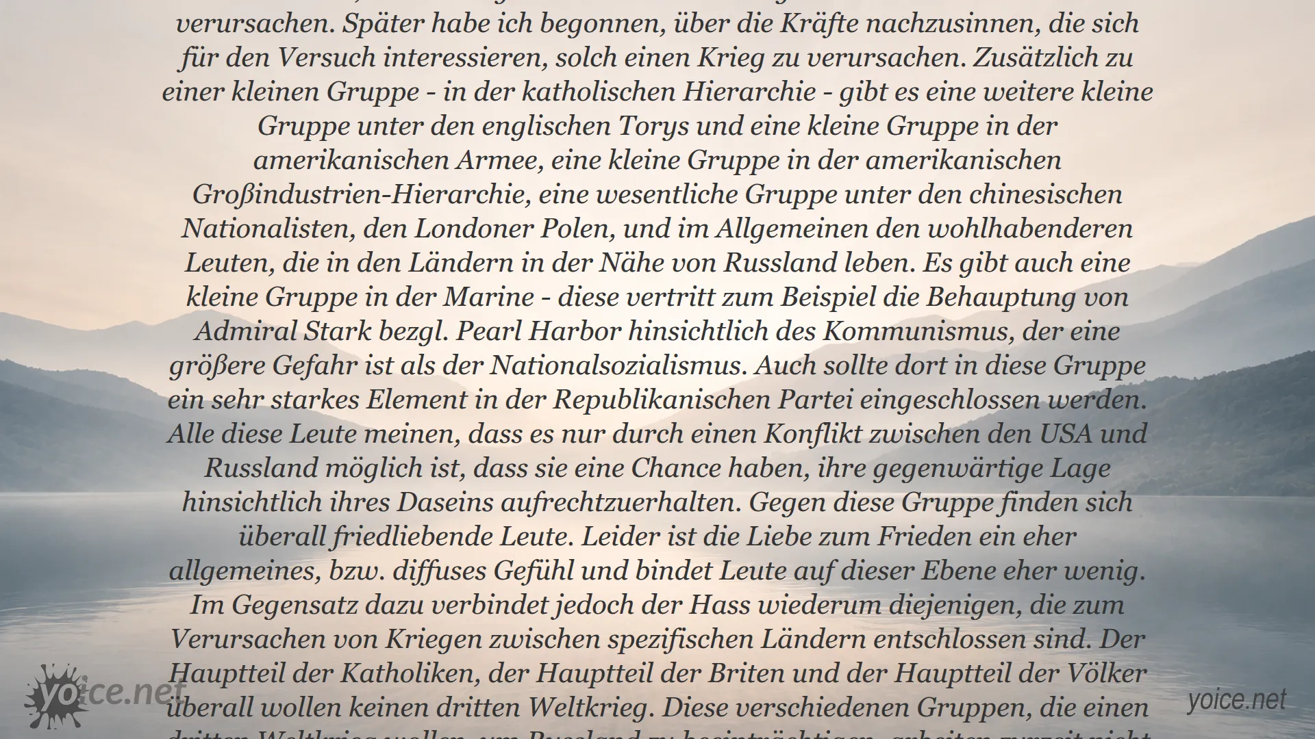 Henry A. Wallace über die Gefahr eines Krieges zwischen USA und Russland