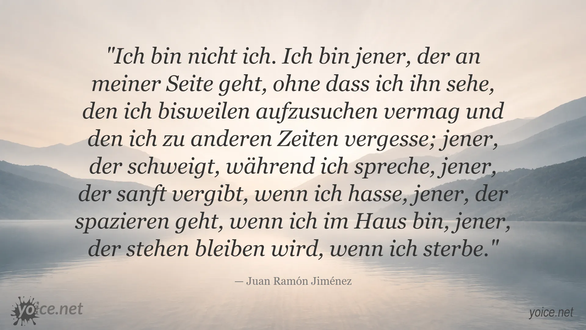 Zitatgrafik zum Beitrag „Ich bin nicht ich“ von Juan Ramón Jiménez