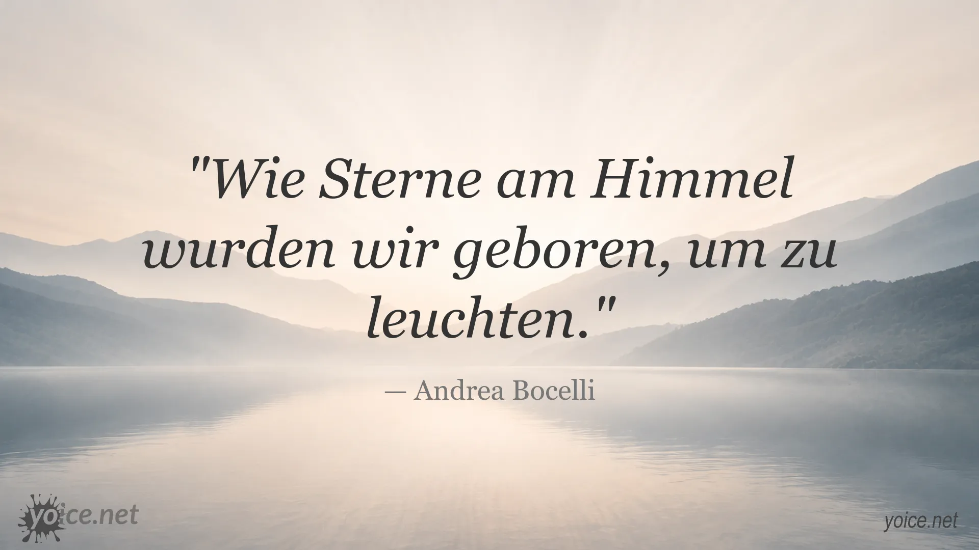 Inspirierendes Zitat von Andrea Bocelli über Licht und Hoffnung